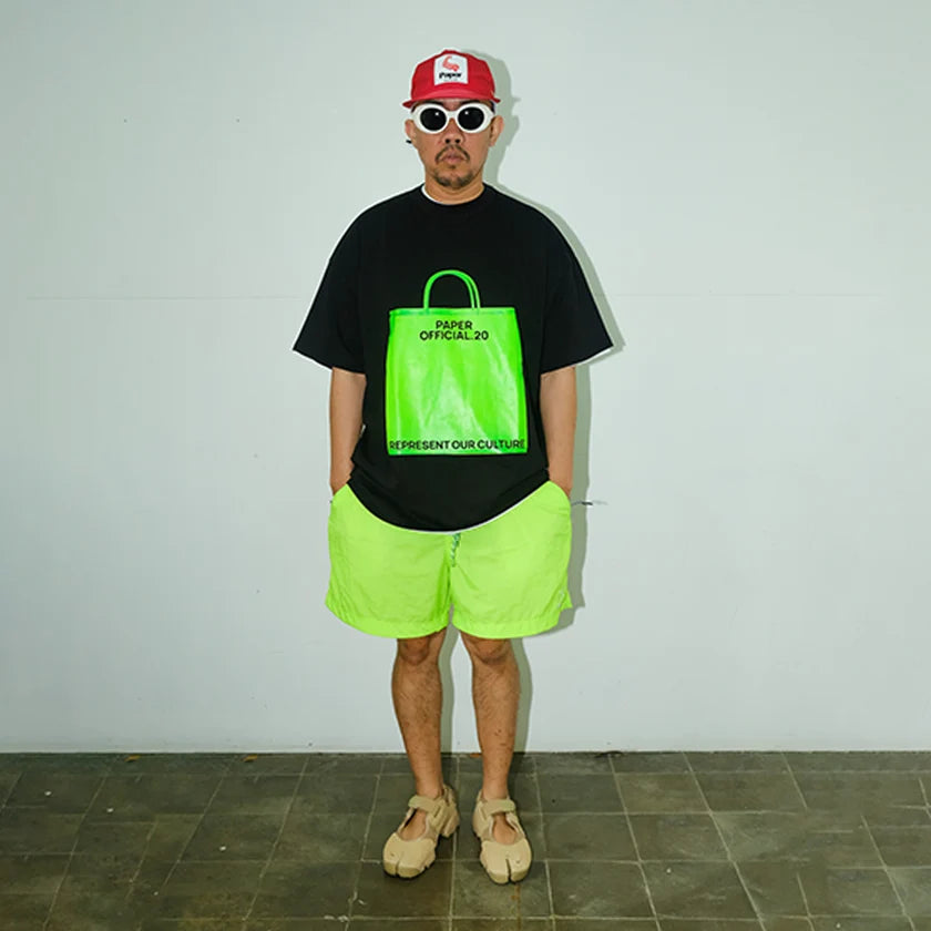 Paper Paperbag Tee - Black - Stencil