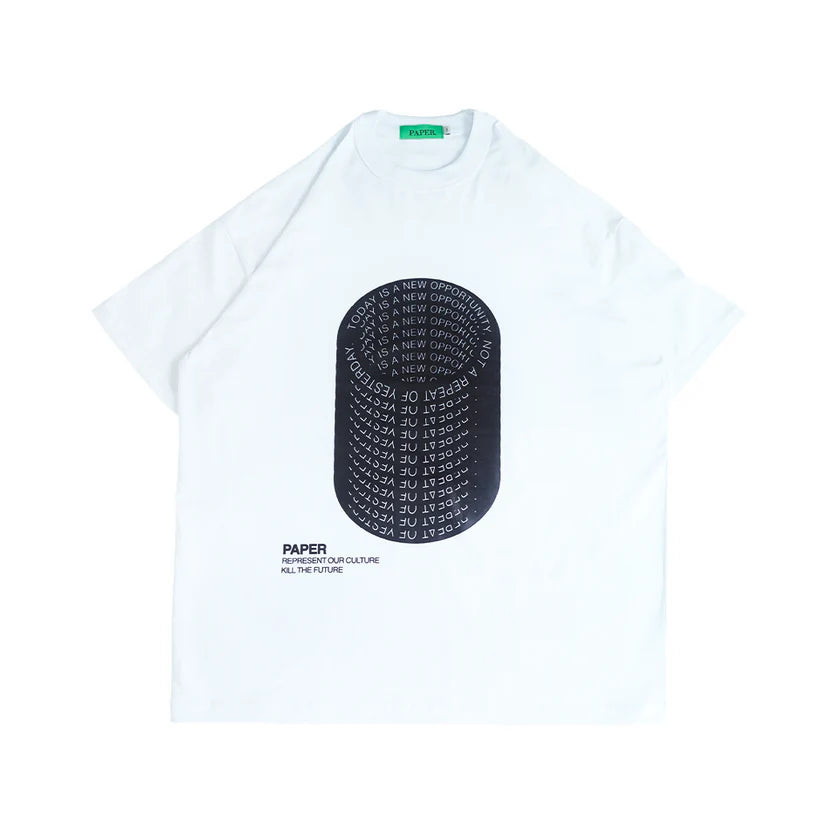 Paper Yesterday Tee - White - Stencil
