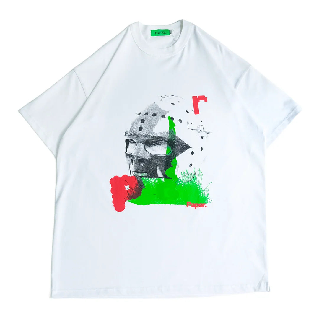 Paper Mask Tee - White - Stencil