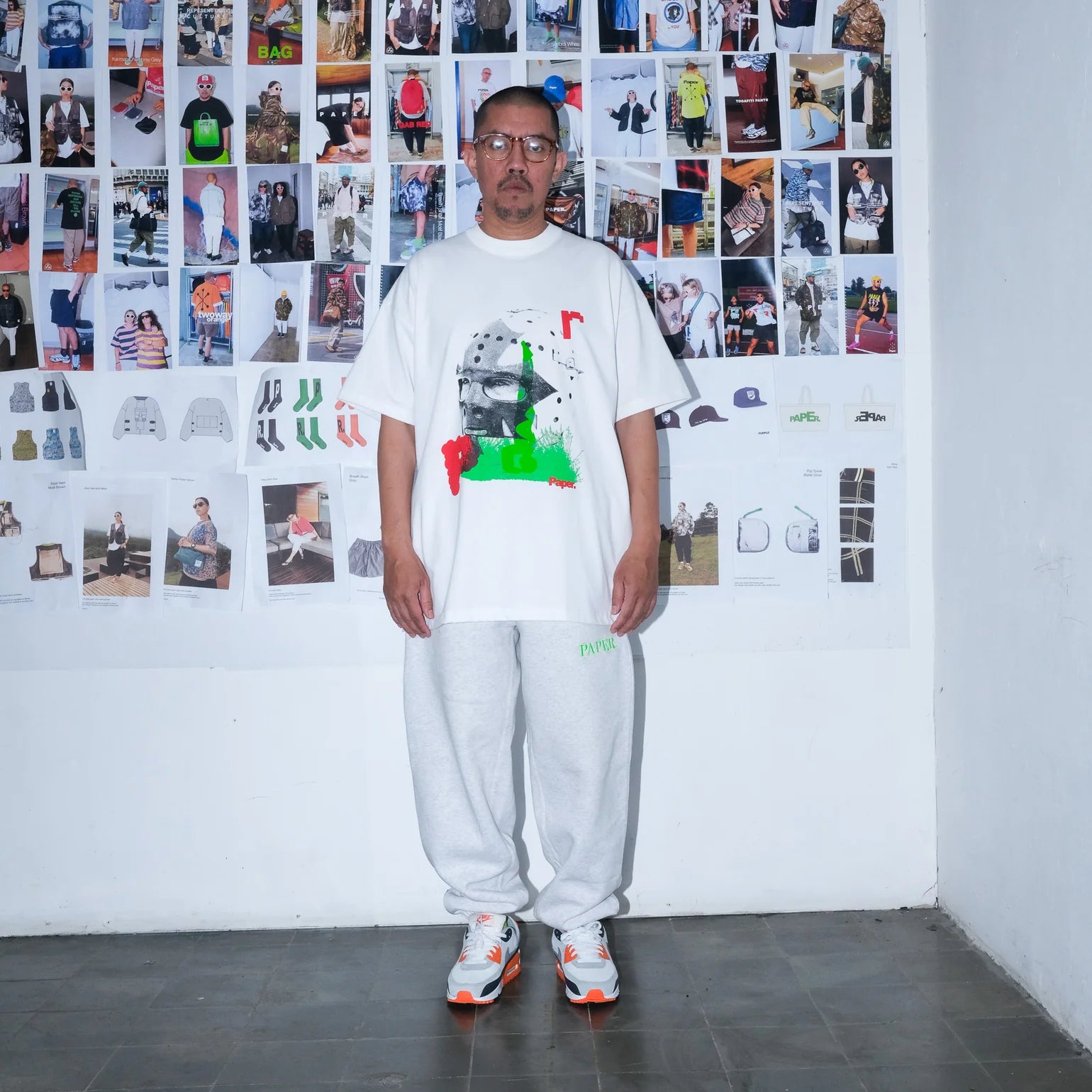 Paper Mask Tee - White - Stencil