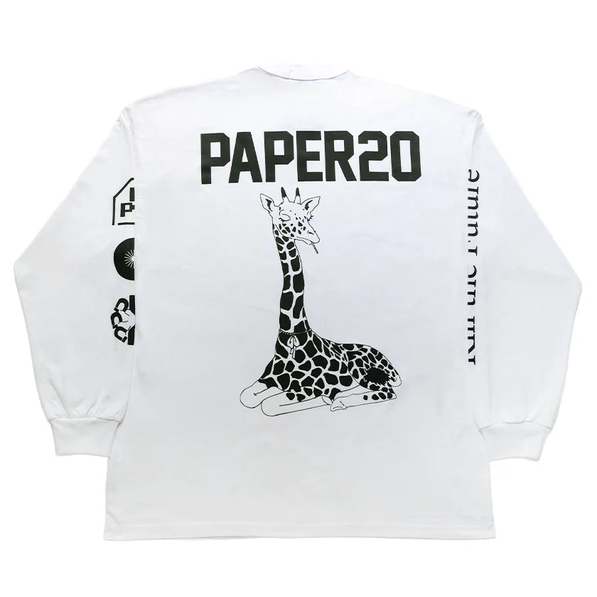 Paper Giraffe Long Tee - White