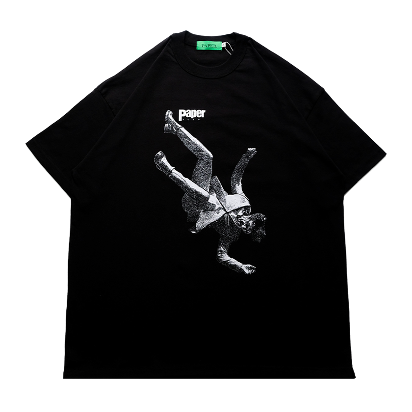Paper Falling Down Tee -Black