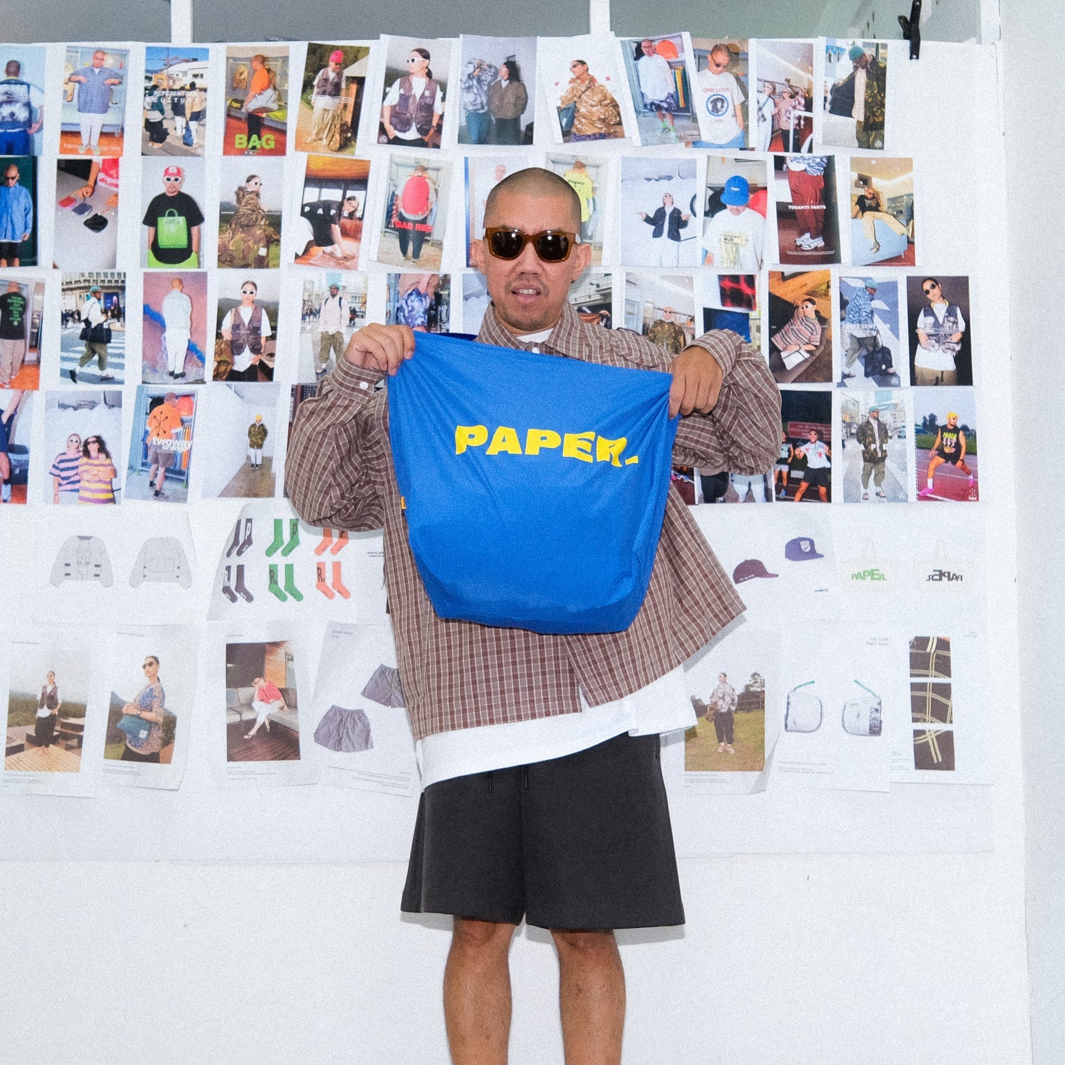 Paper Chanta Totebag - Blue/Yellow - Stencil