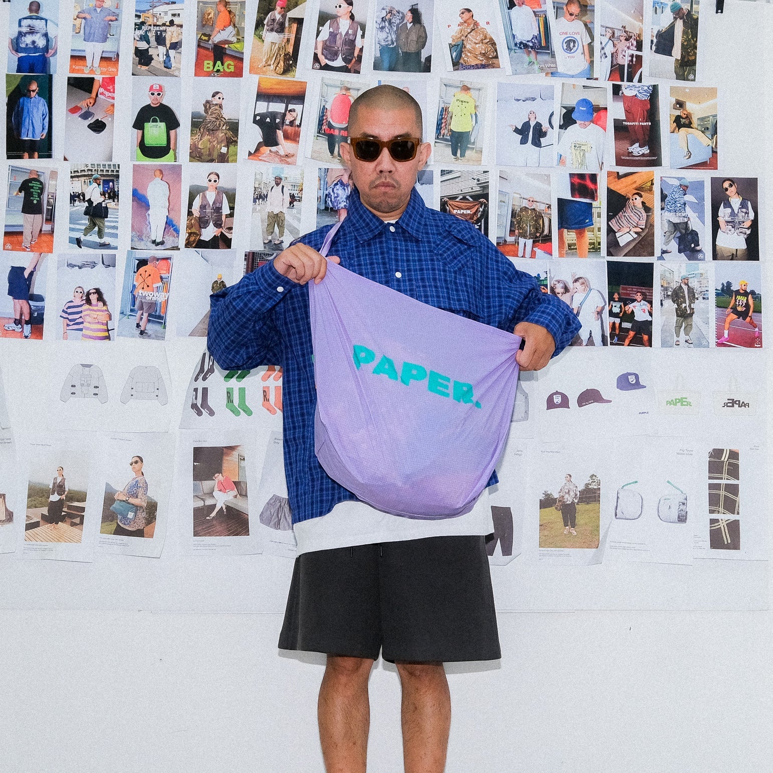 Paper Chanta Totebag - Lilac/Teal - Stencil