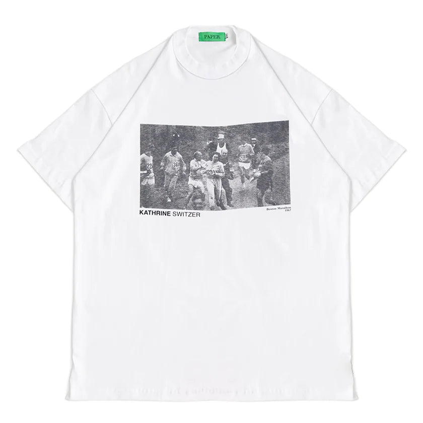 Paper Kathrine Tee - White - Stencil