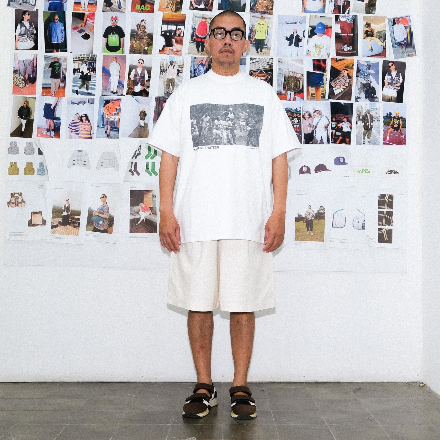 Paper Kathrine Tee - White - Stencil