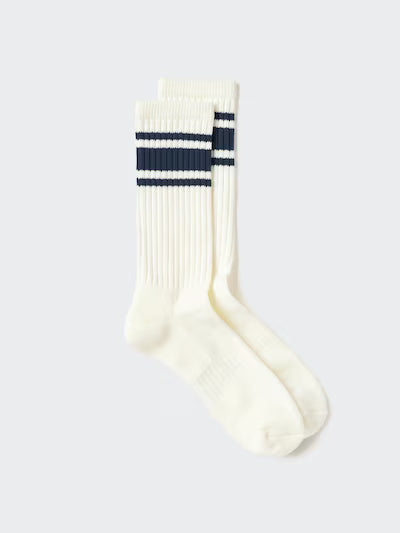 Uniqlo Striped Pile Socks - 68 Blue