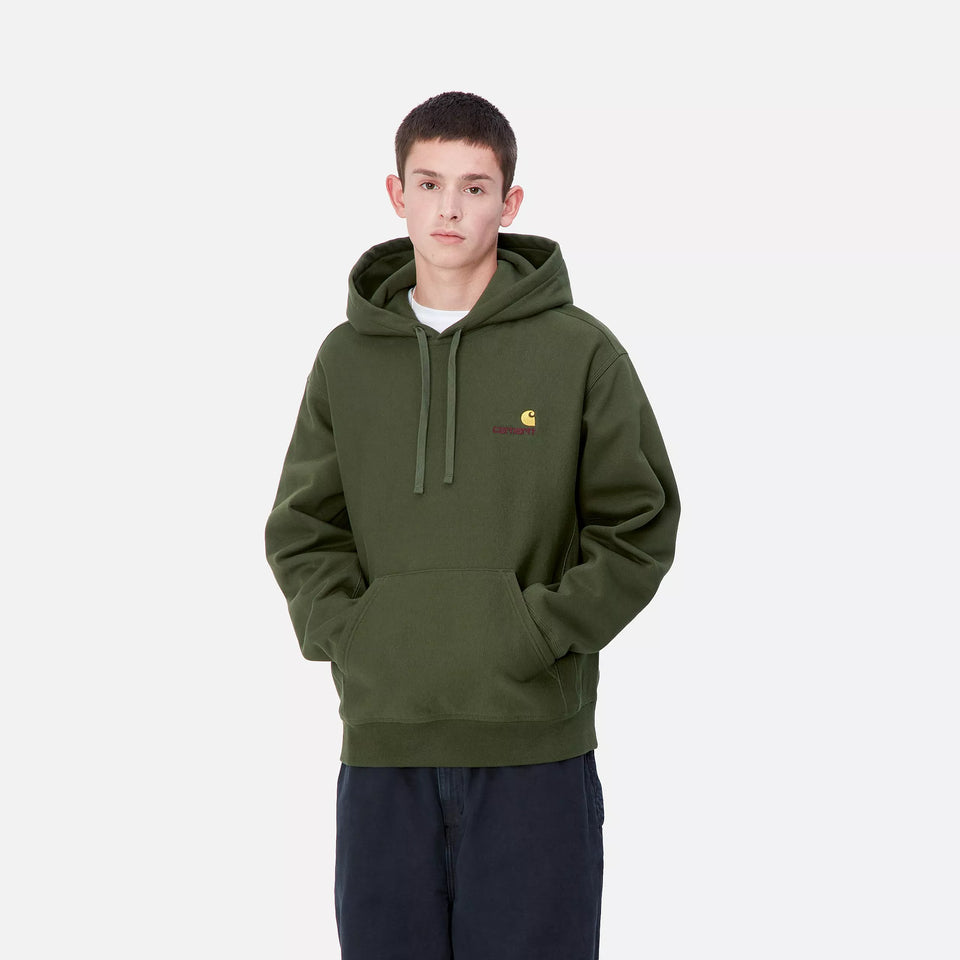 Carhartt Hooded American Script Sweat - Tarragon