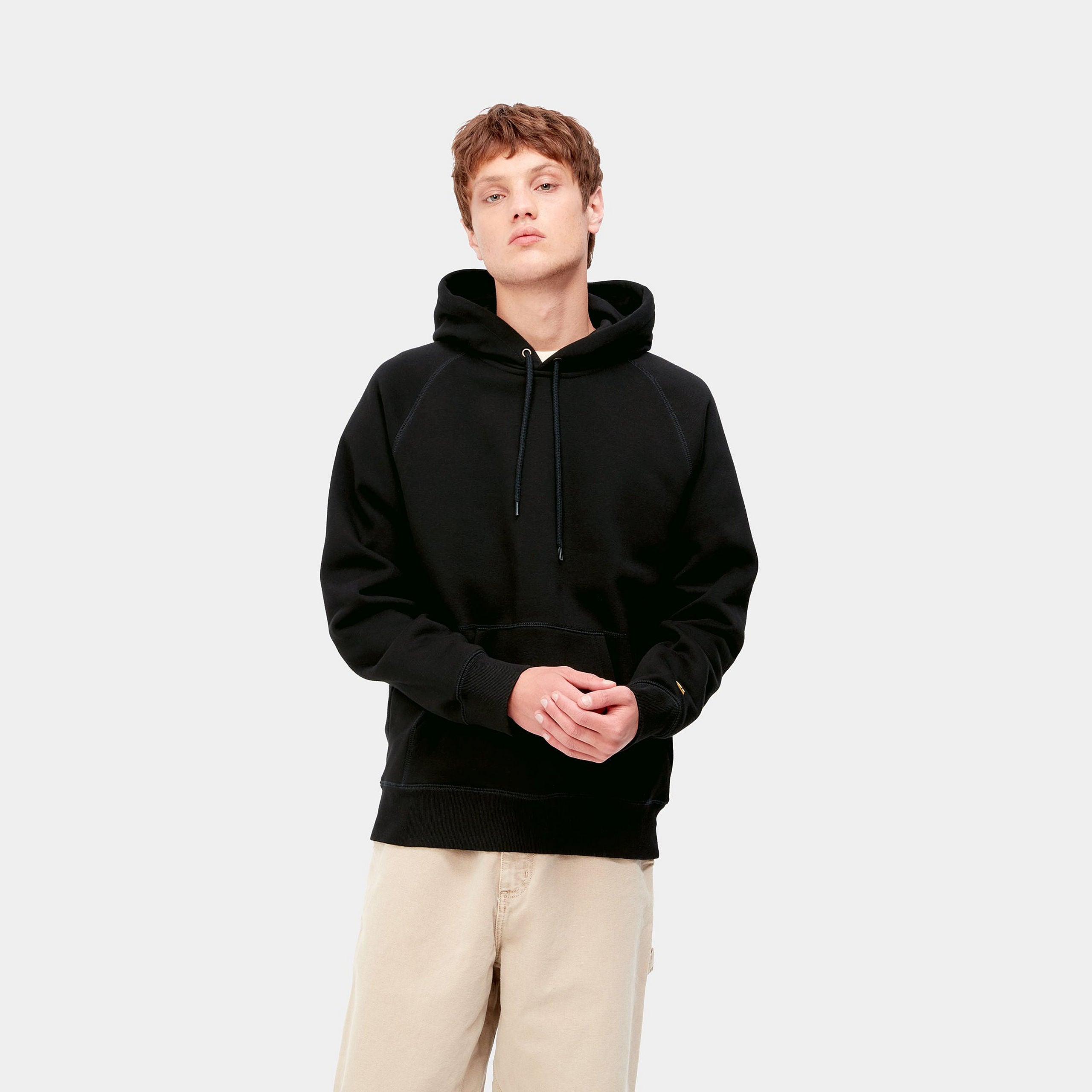 Carhartt Hooded Chase Sweat Black / Gold - Stencil