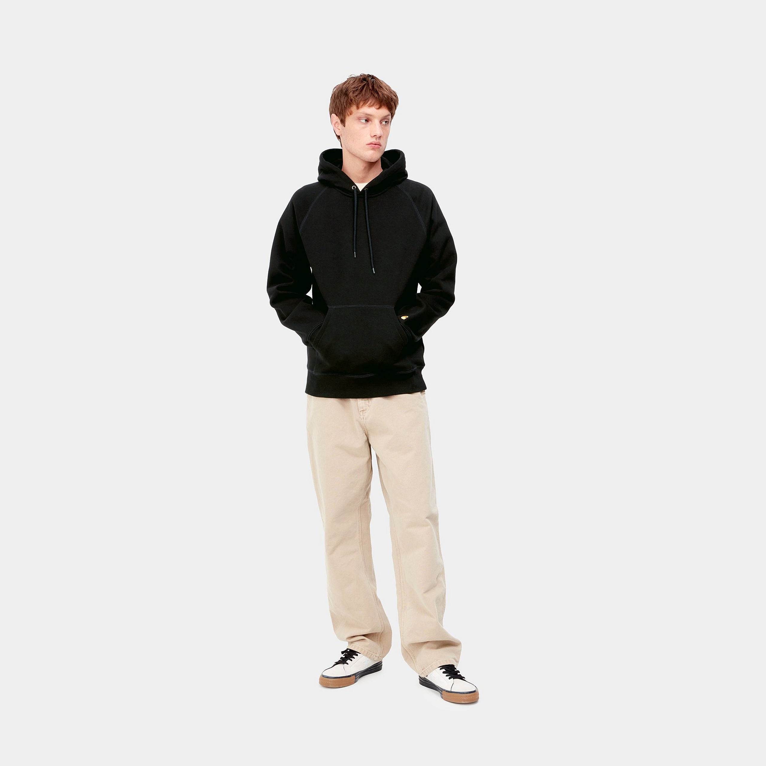 Carhartt Hooded Chase Sweat Black / Gold - Stencil
