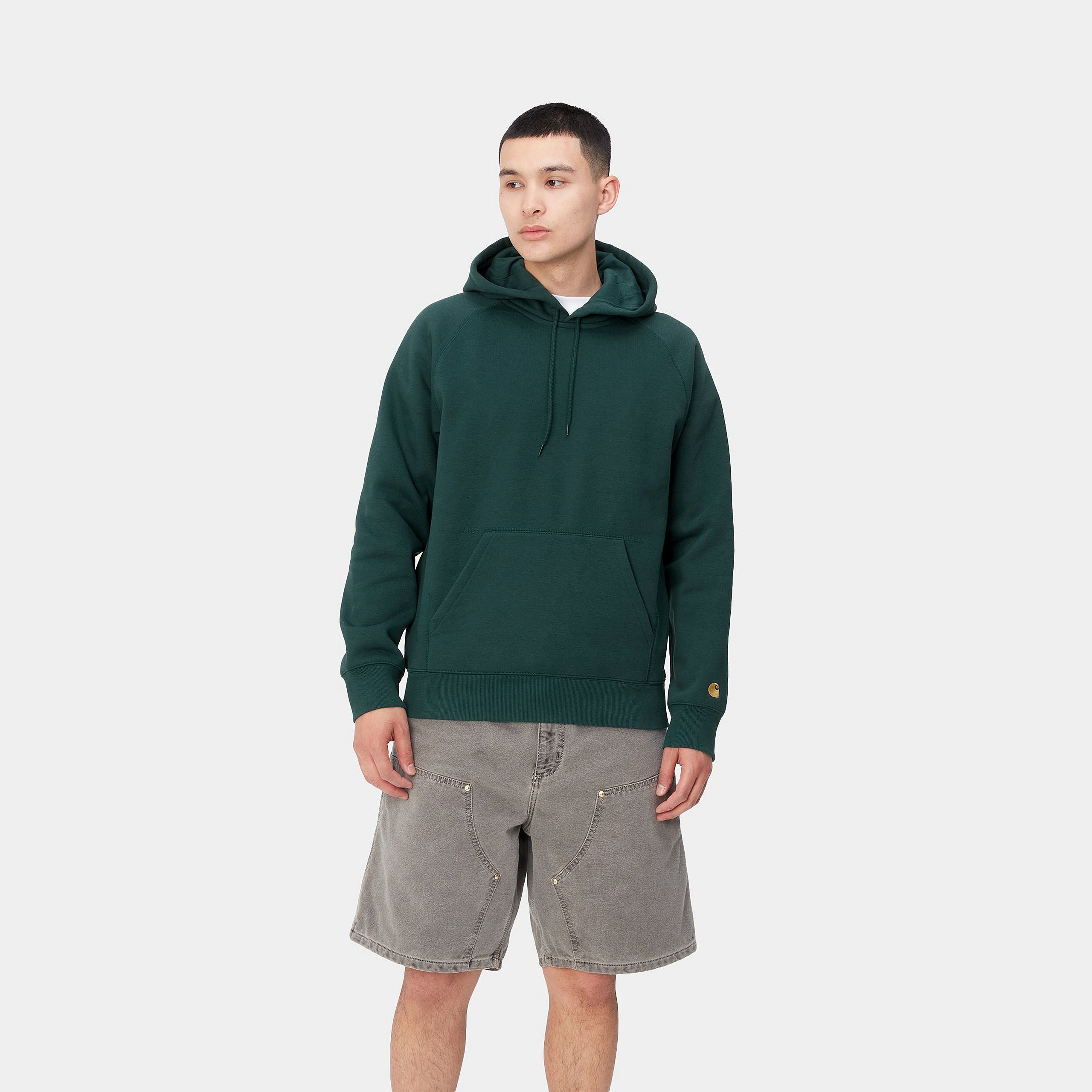 Carhartt Hooded Chase Sweatshirt - Botanic / Gold