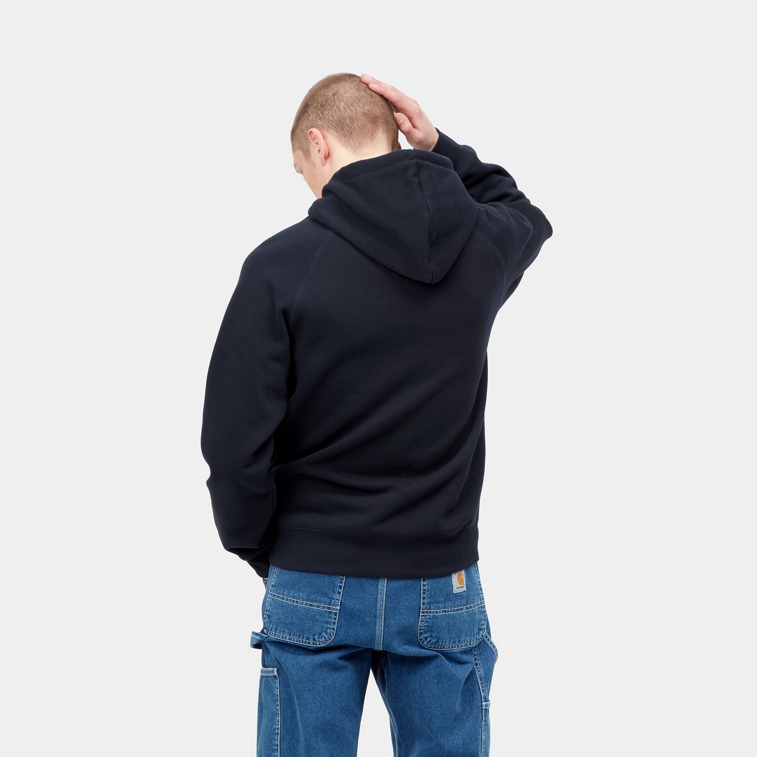 Carhartt Hooded Chase Sweat Dark Navy / Gold - Stencil