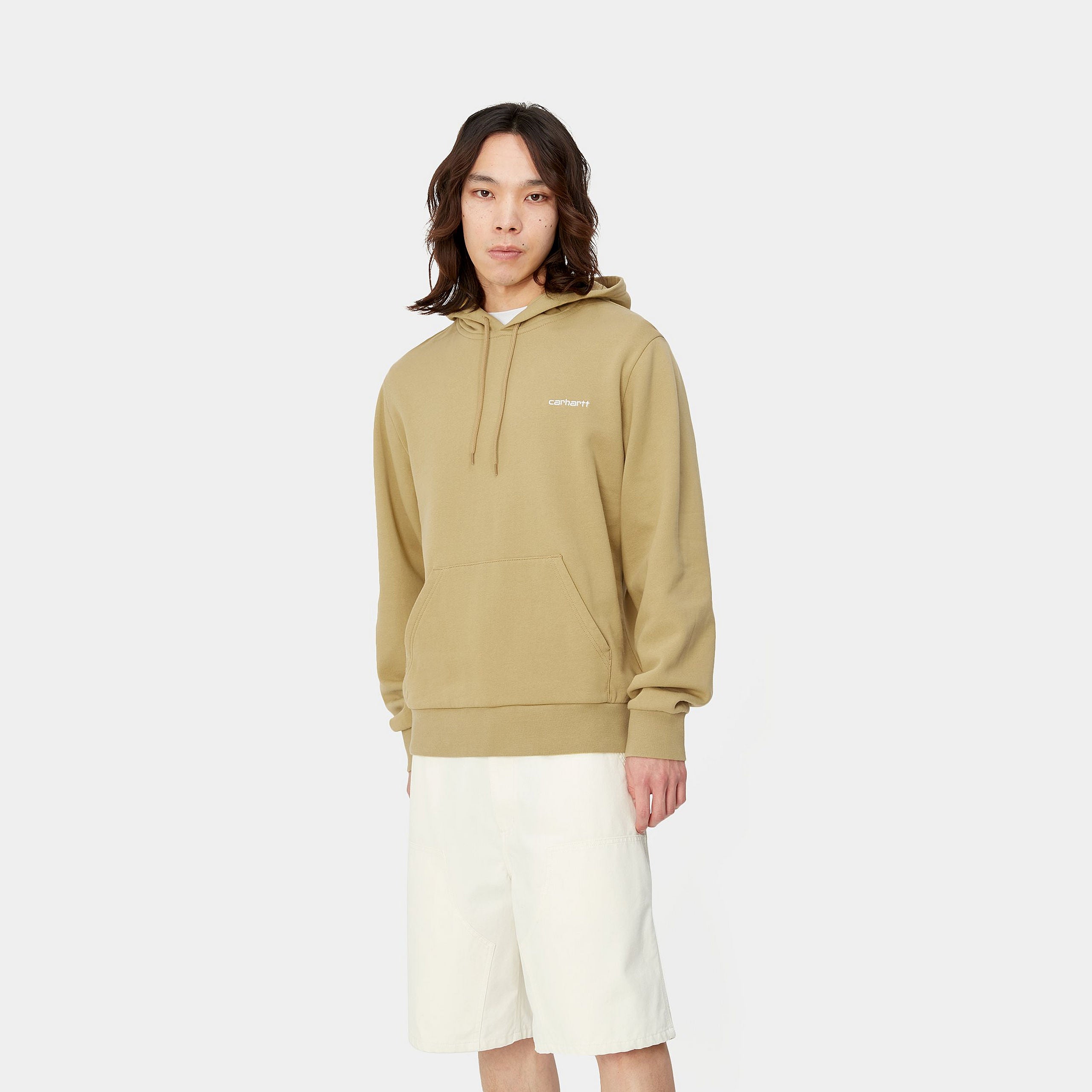 Carhartt Hooded Script  Embroidery Sweatshirt - Agate - Stencil