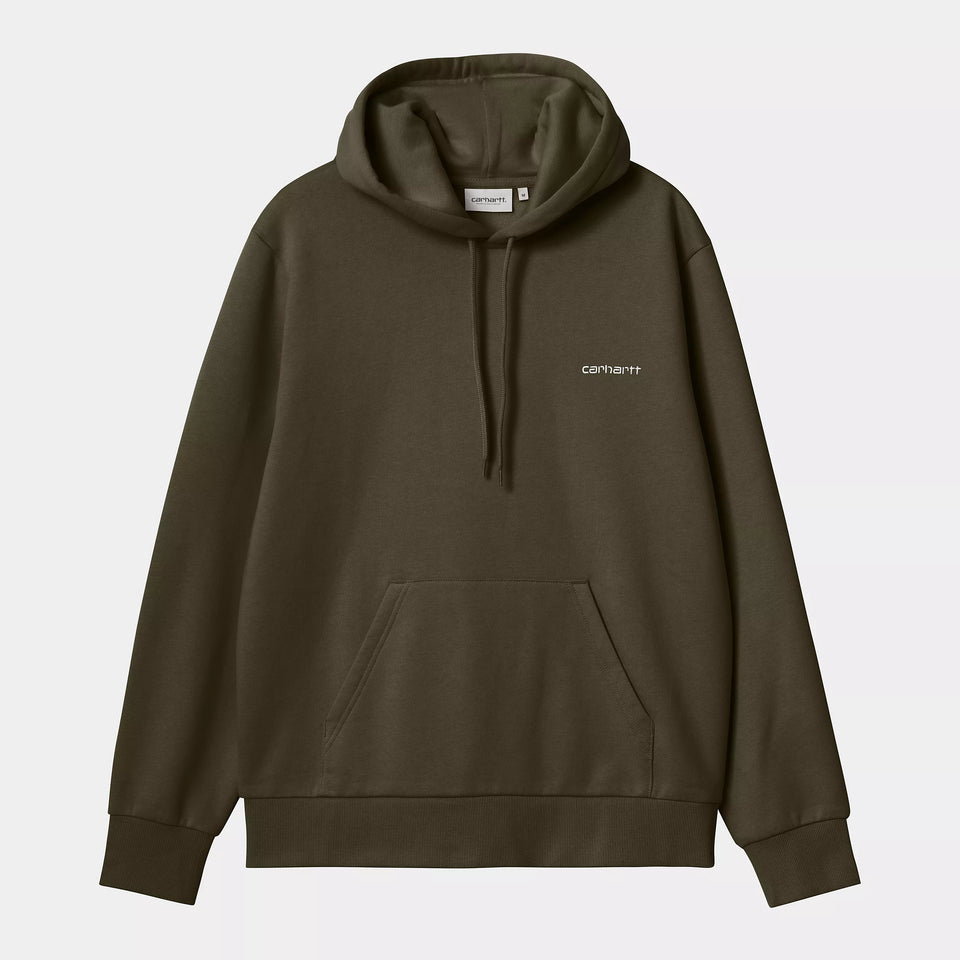 Carhartt Hooded Script Embroidery Sweat - Cypress/White