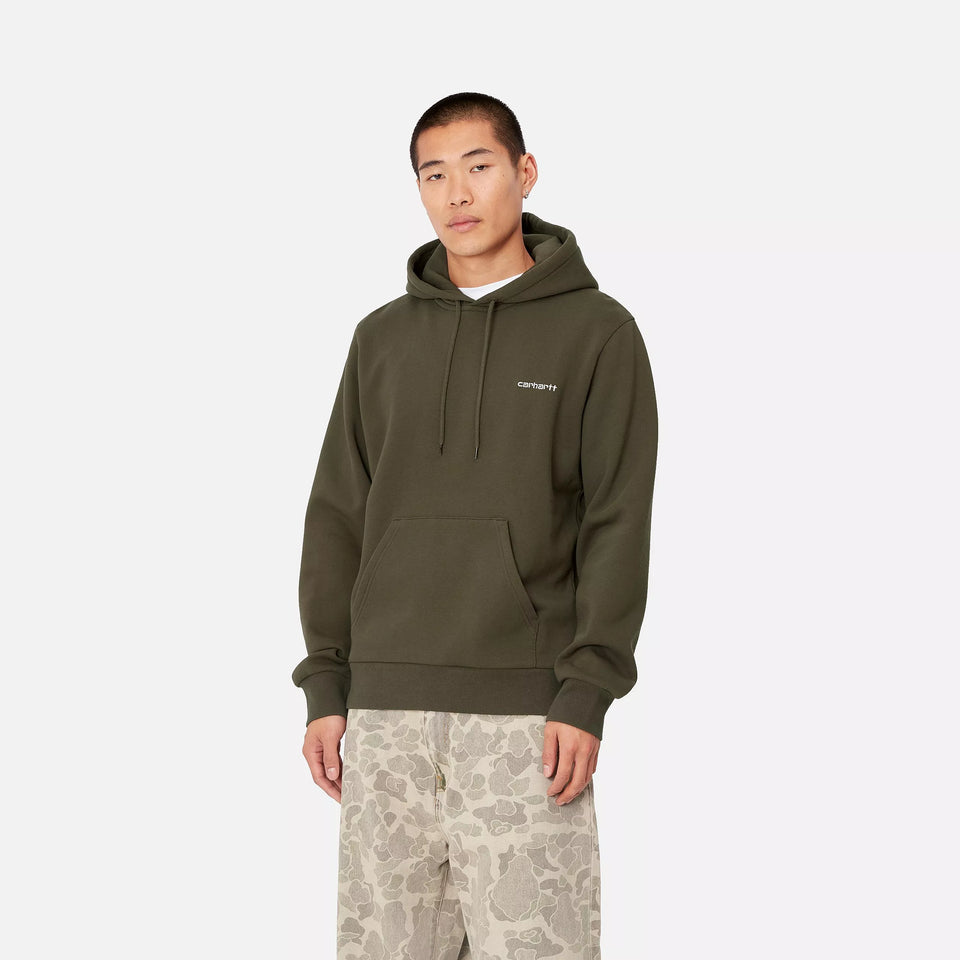 Carhartt Hooded Script Embroidery Sweat - Cypress/White