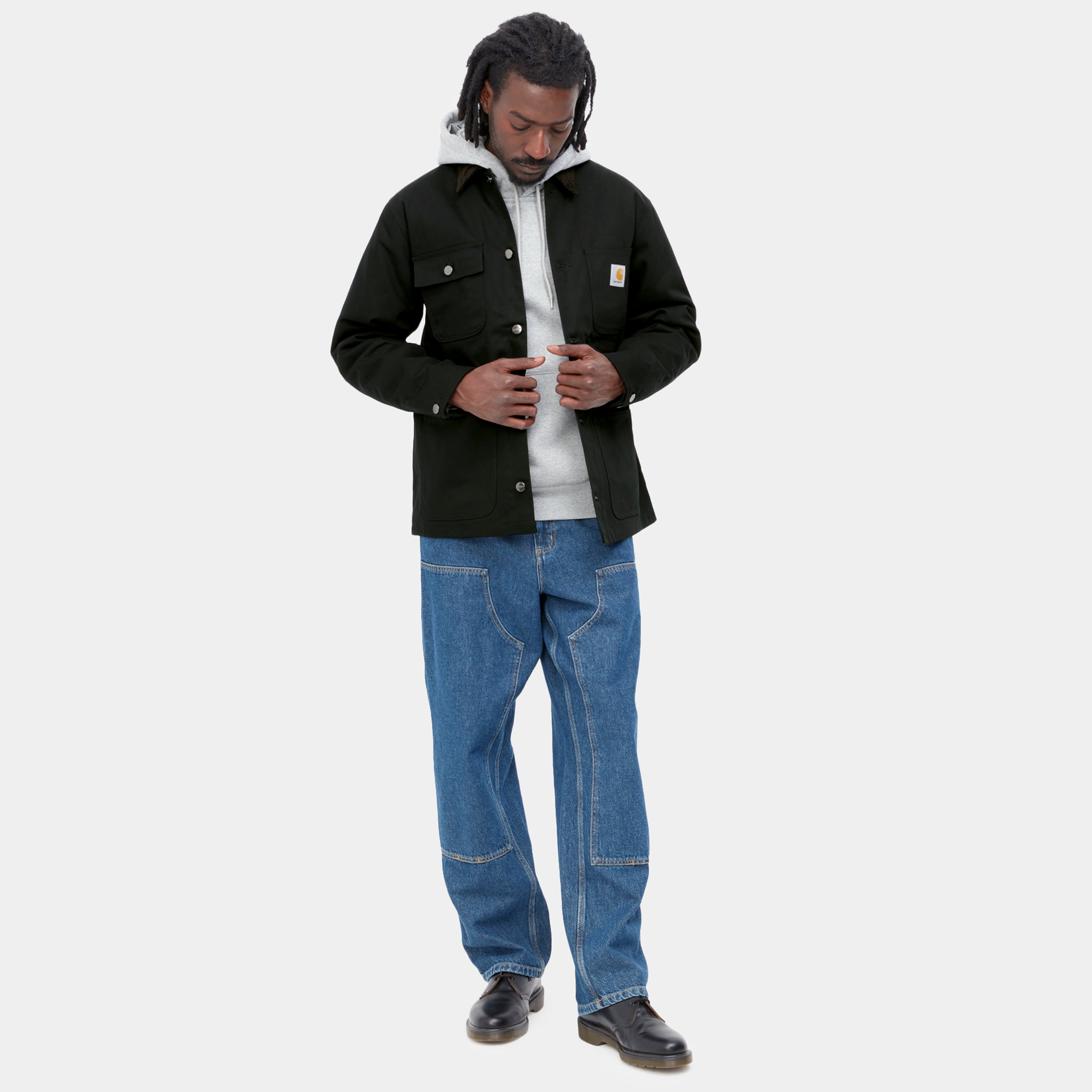 Carhartt Michigan Coat - Black / Black Rigid Blanket Lined - Stencil