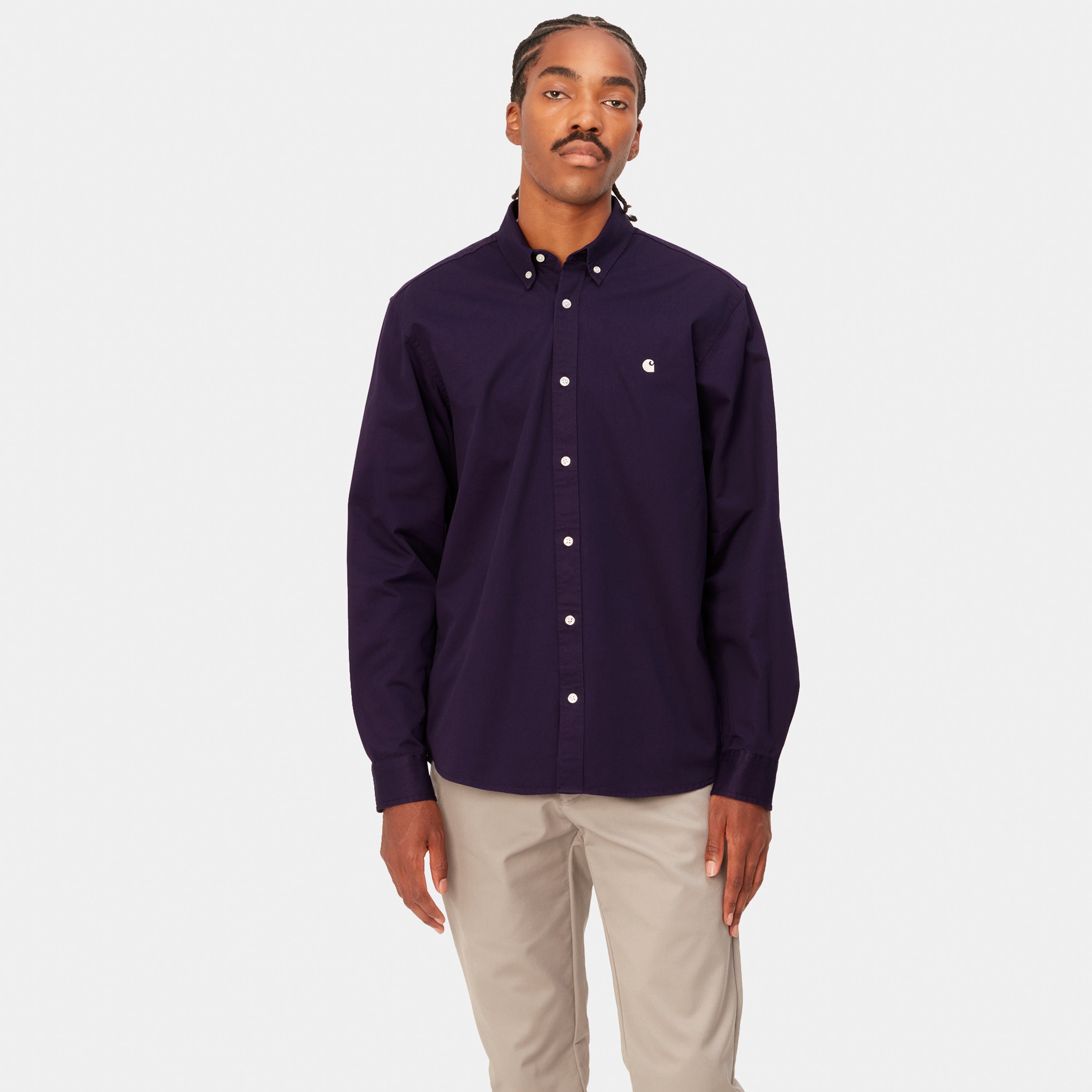 Carhartt L/S Madison Shirt - Cassis / Wax - Stencil