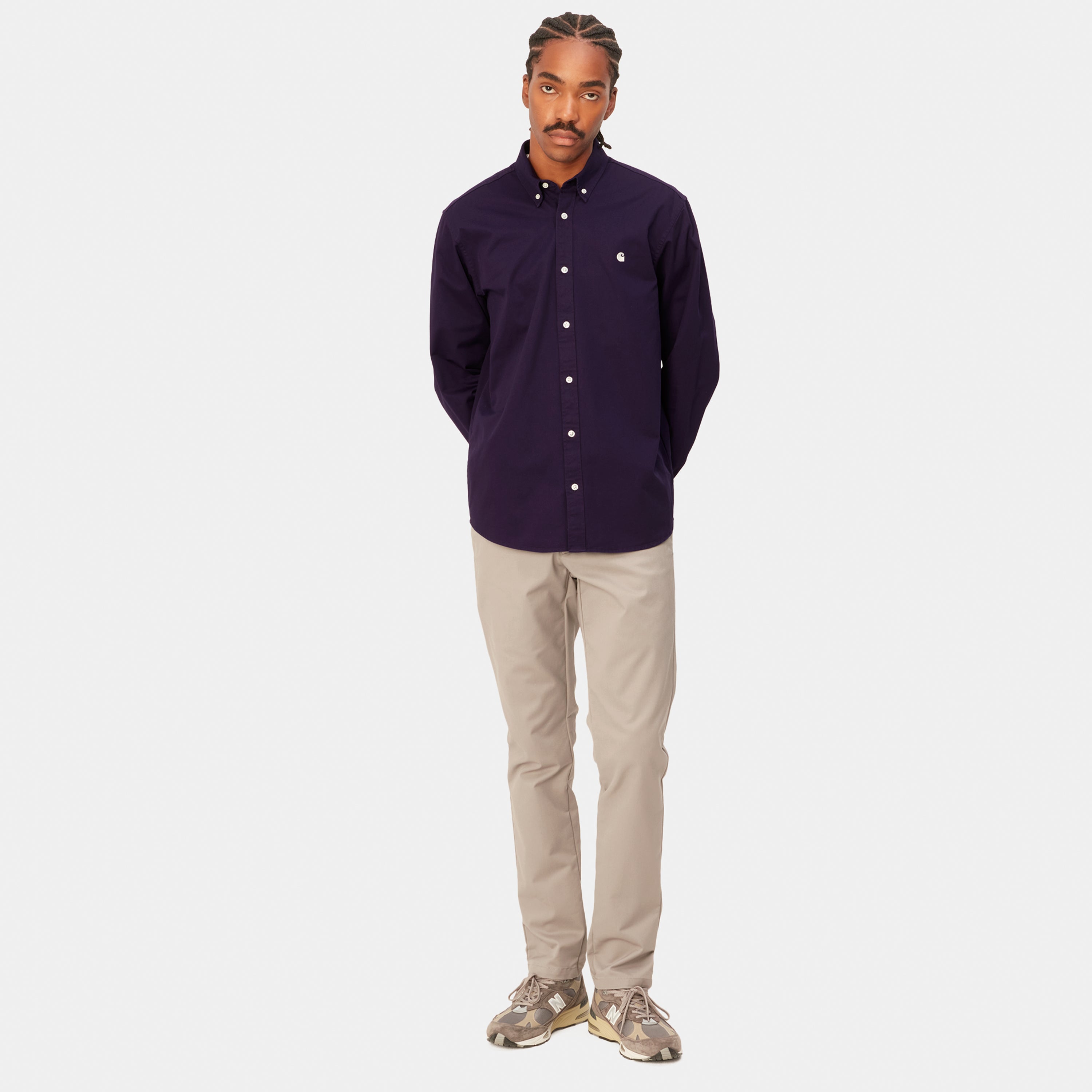 Carhartt L/S Madison Shirt - Cassis / Wax - Stencil