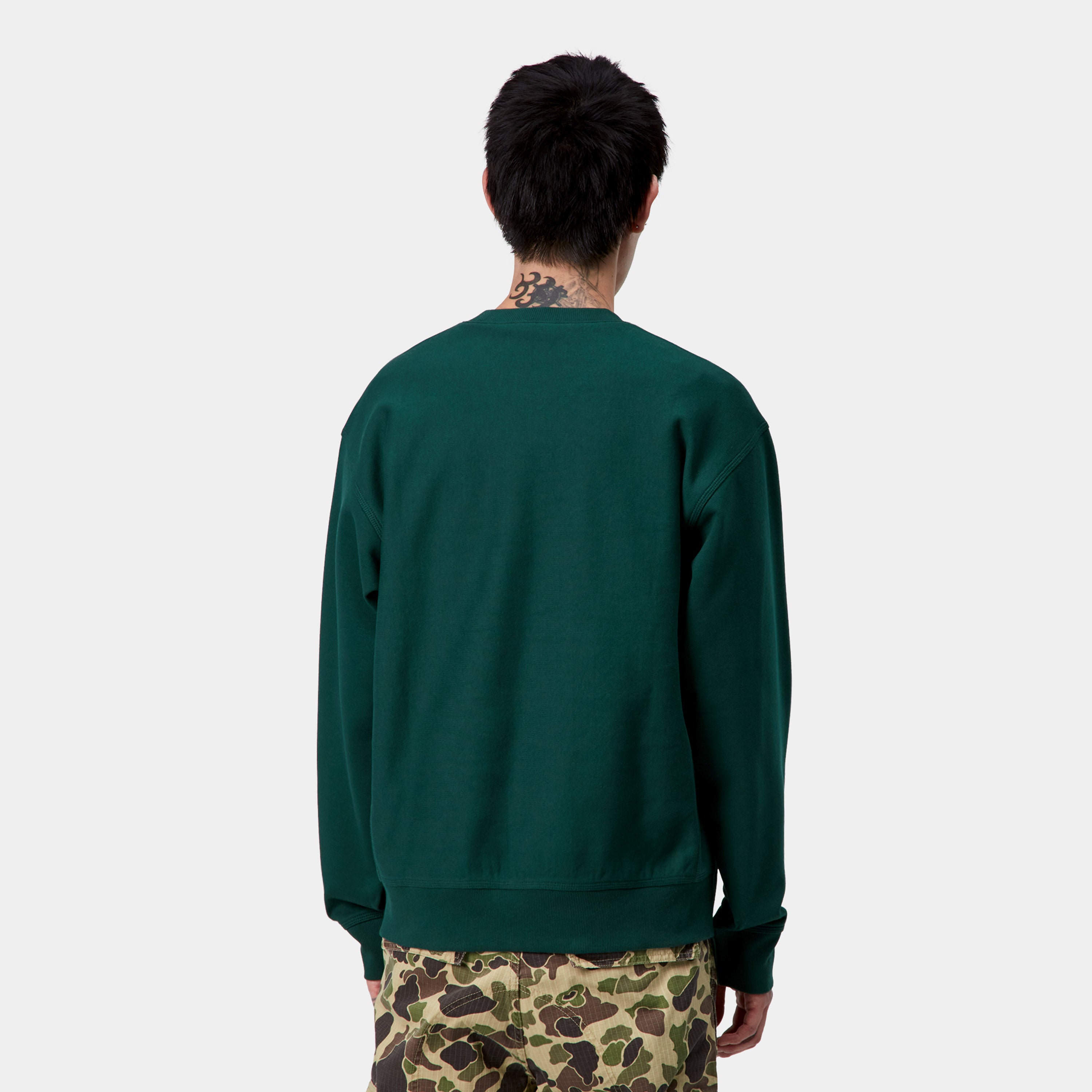 Carhartt American Script Sweat - Dark Fir - Stencil