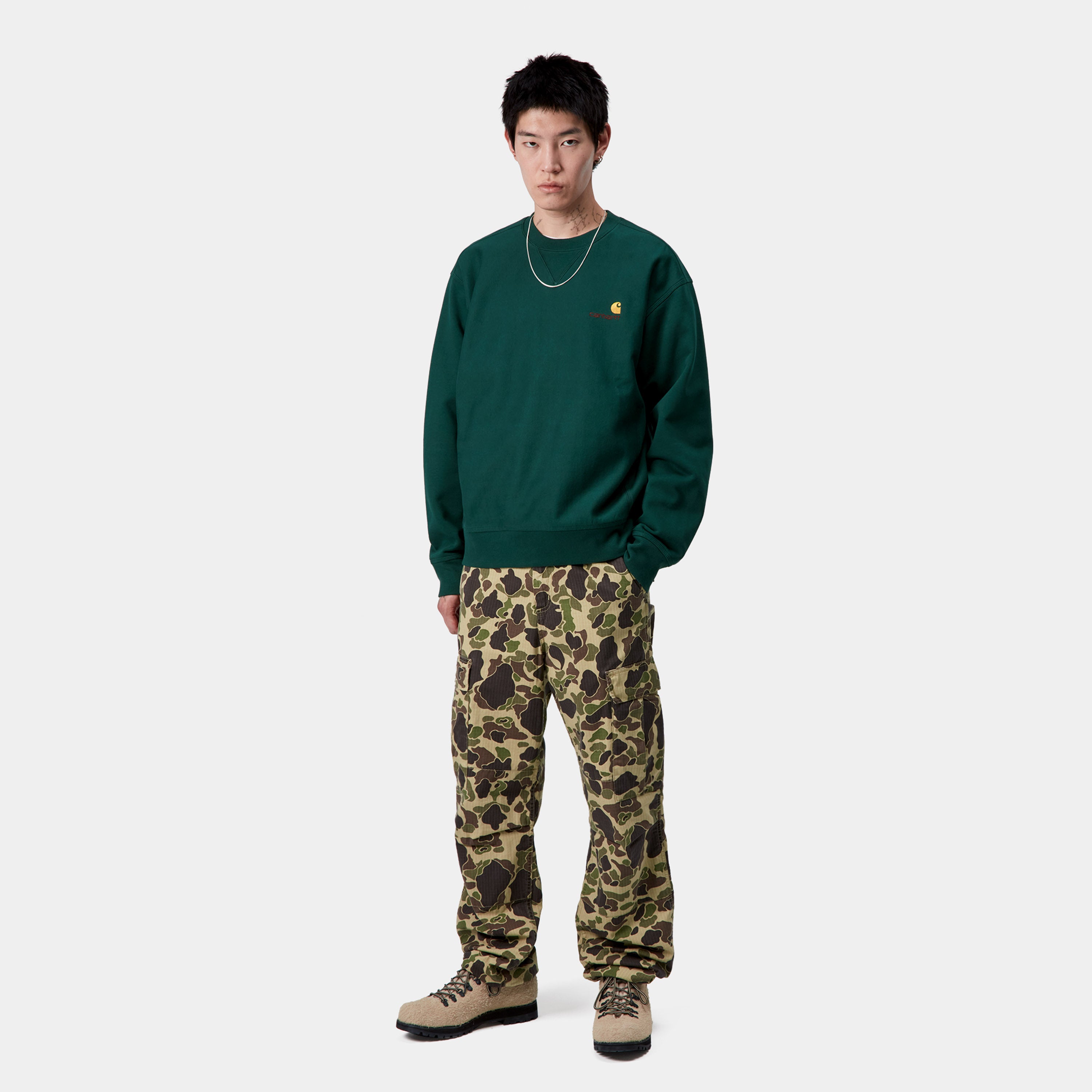 Carhartt American Script Sweat - Dark Fir - Stencil