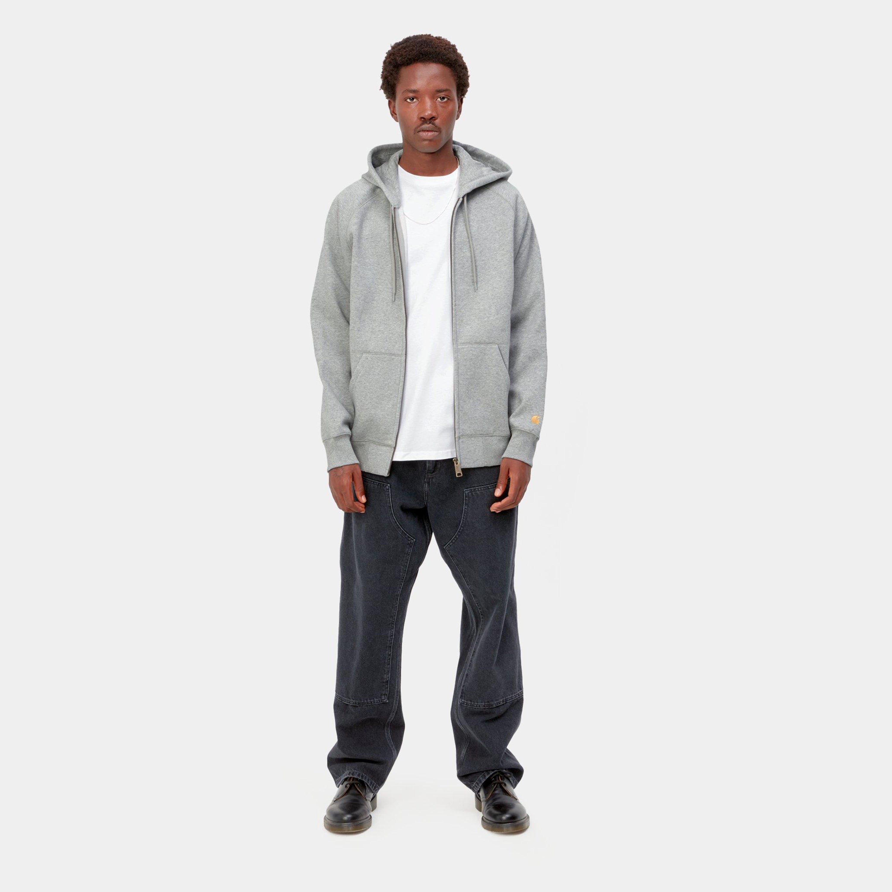 Carhartt Hooded Chase Jacket Grey Heather/ Gold - Stencil