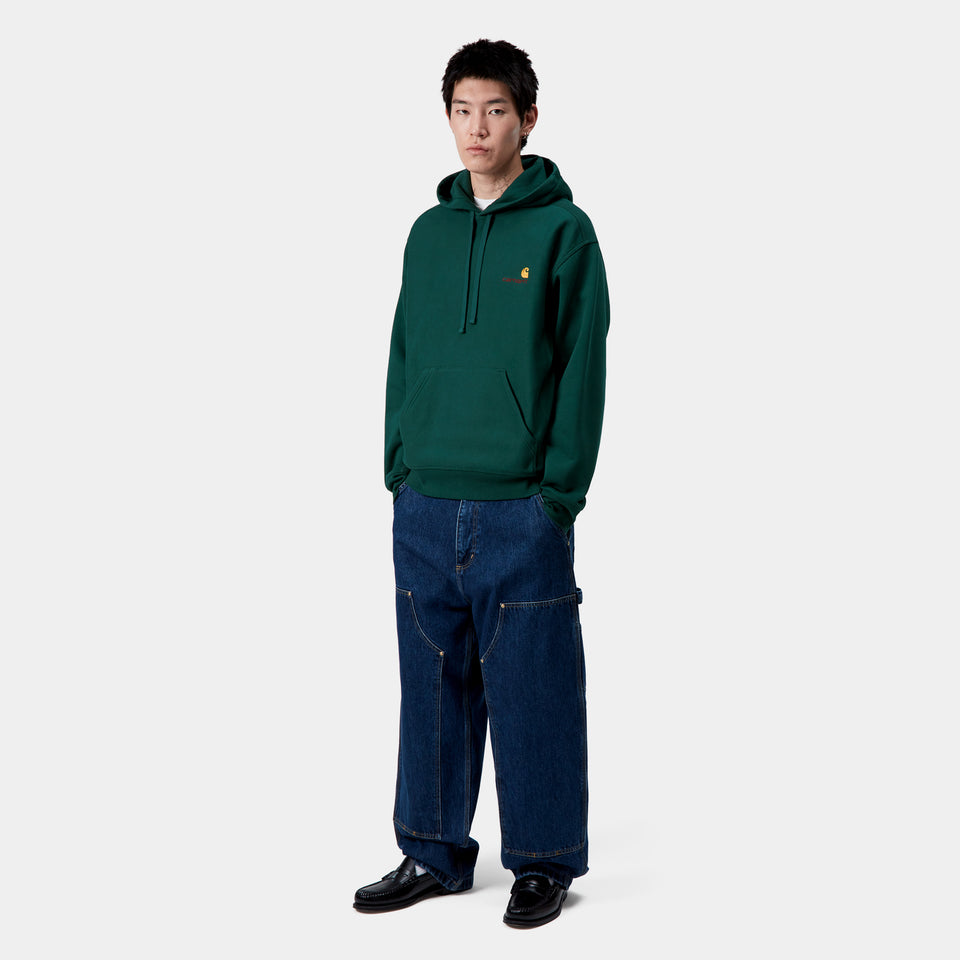 Carhartt Hooded American Script Sweat - Dark Fir