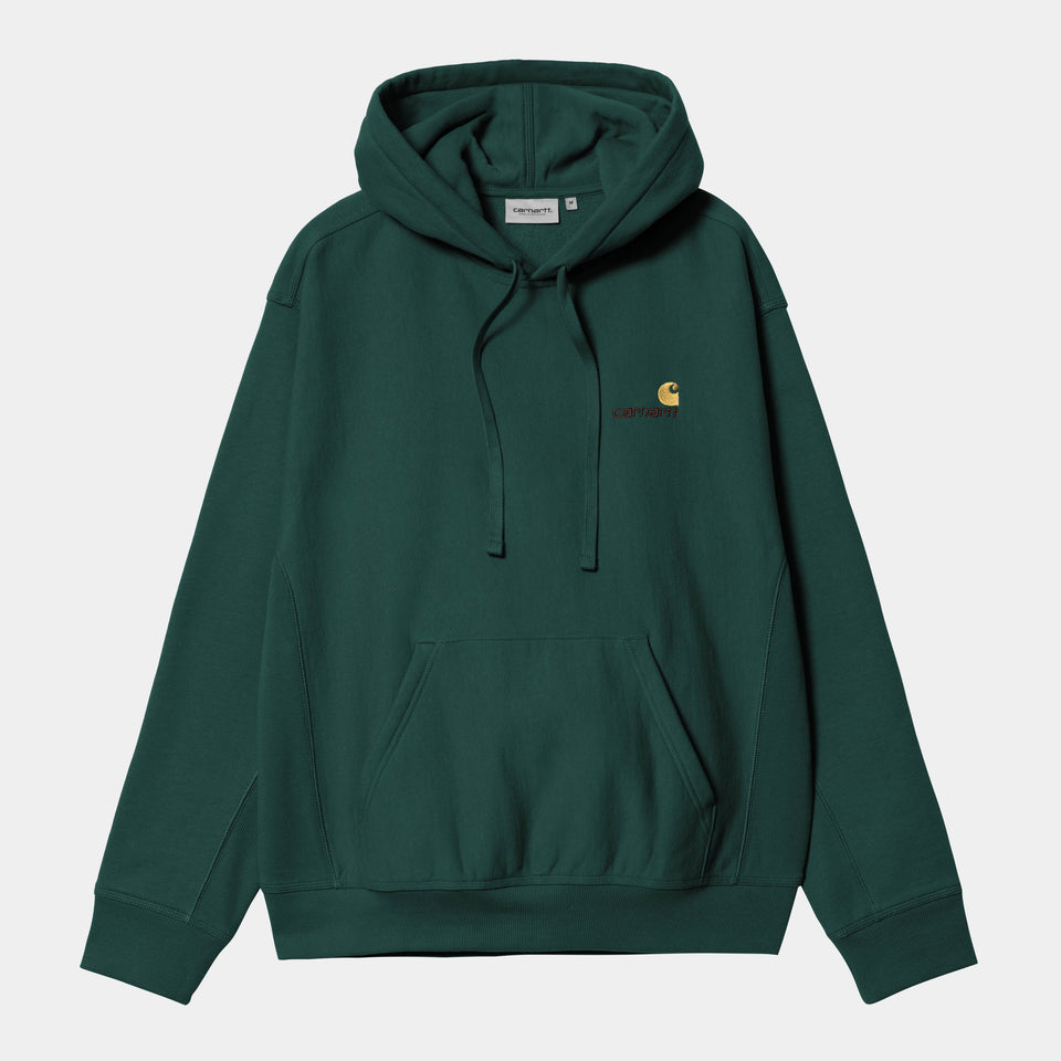 Carhartt Hooded American Script Sweat - Dark Fir
