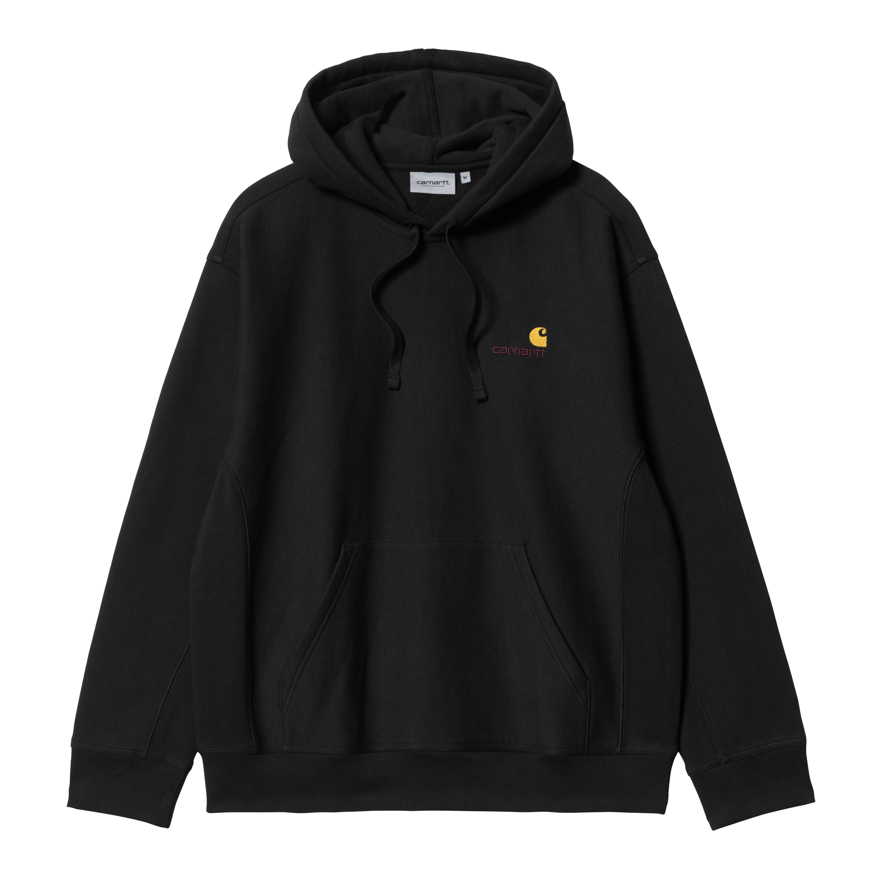 Carhartt Hooded American Script Sweat - Black - Stencil