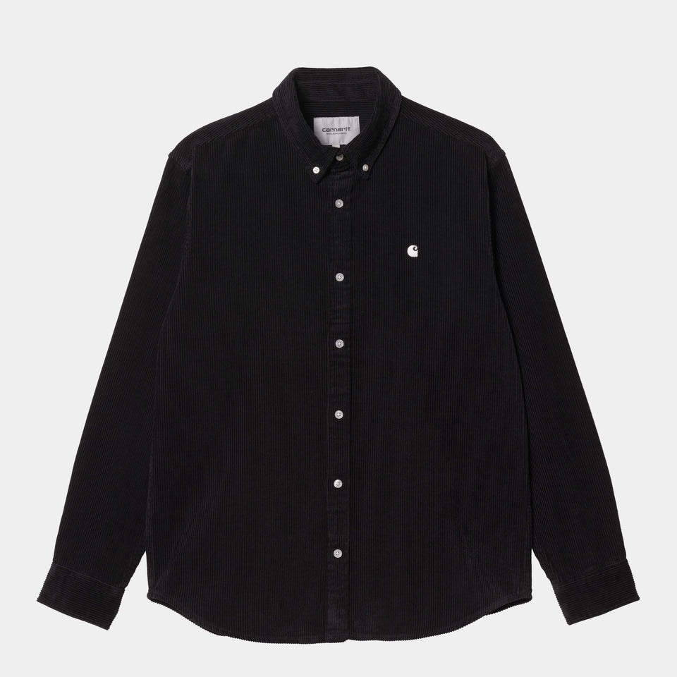 Carhartt L/S Madison Fine Cord Shirt - Black/Wax