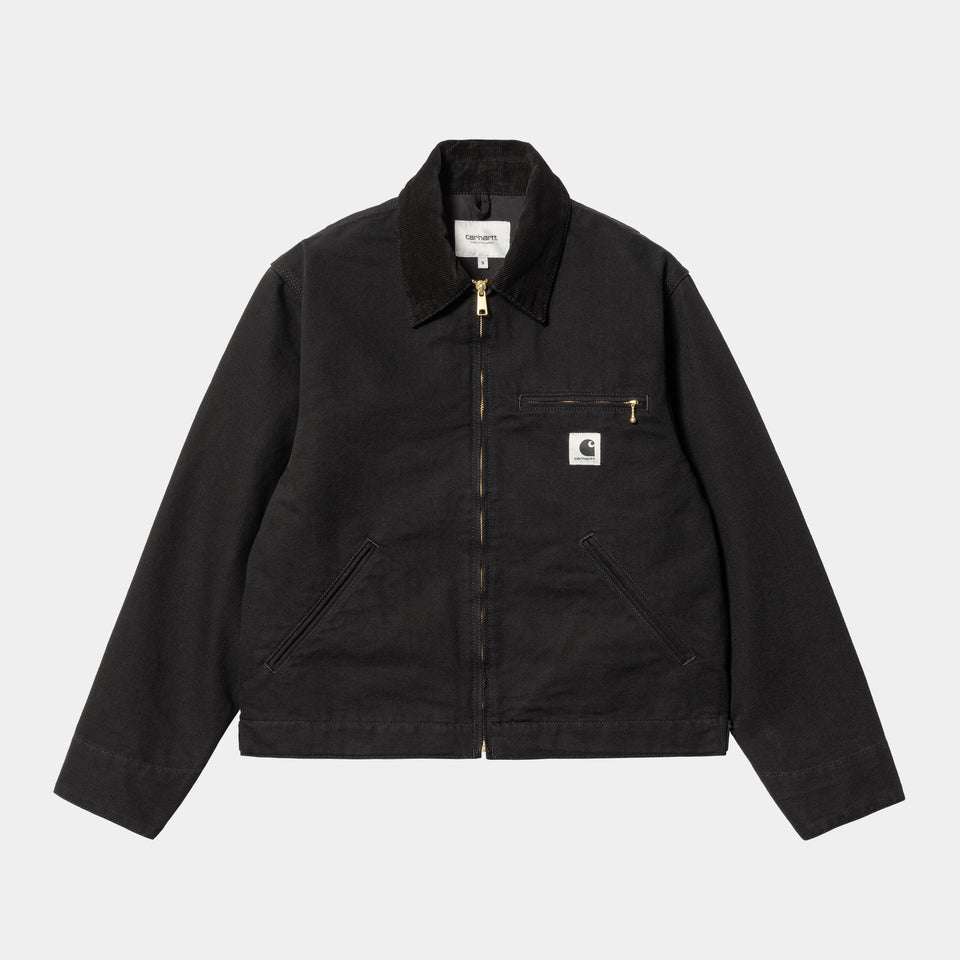 Carhartt W' OG Detroit Jacket - Black/Black Rinsed