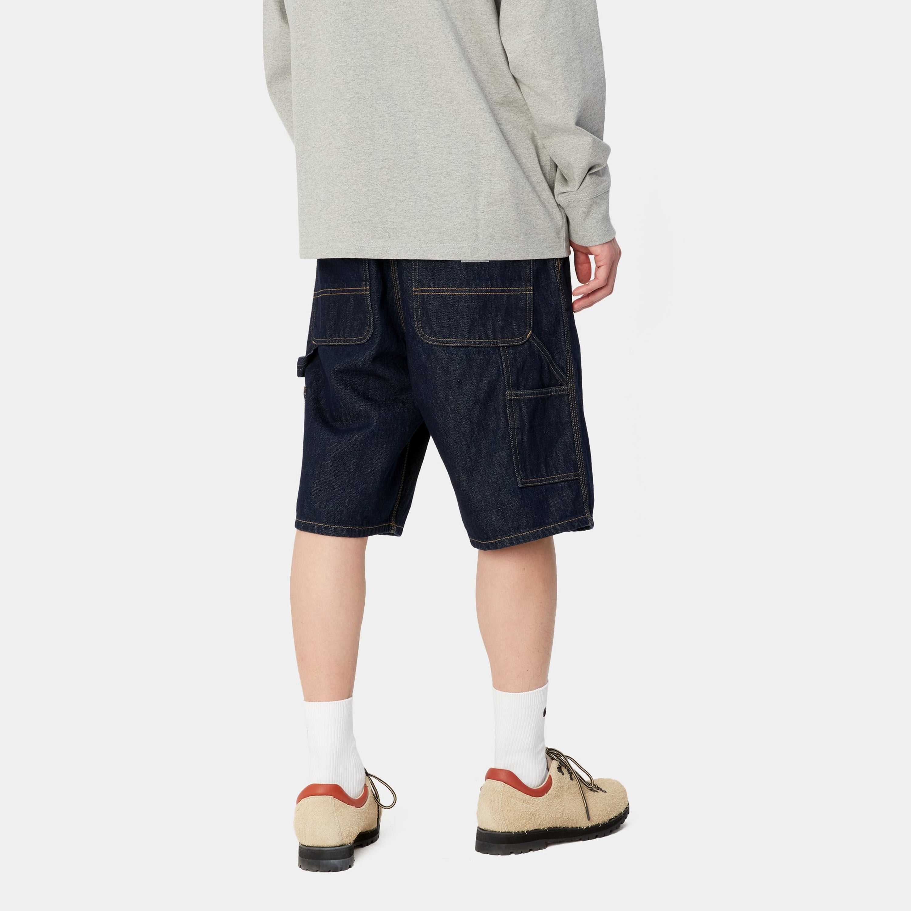 Carhartt Single Knee Short - Blue Rinsed - Stencil