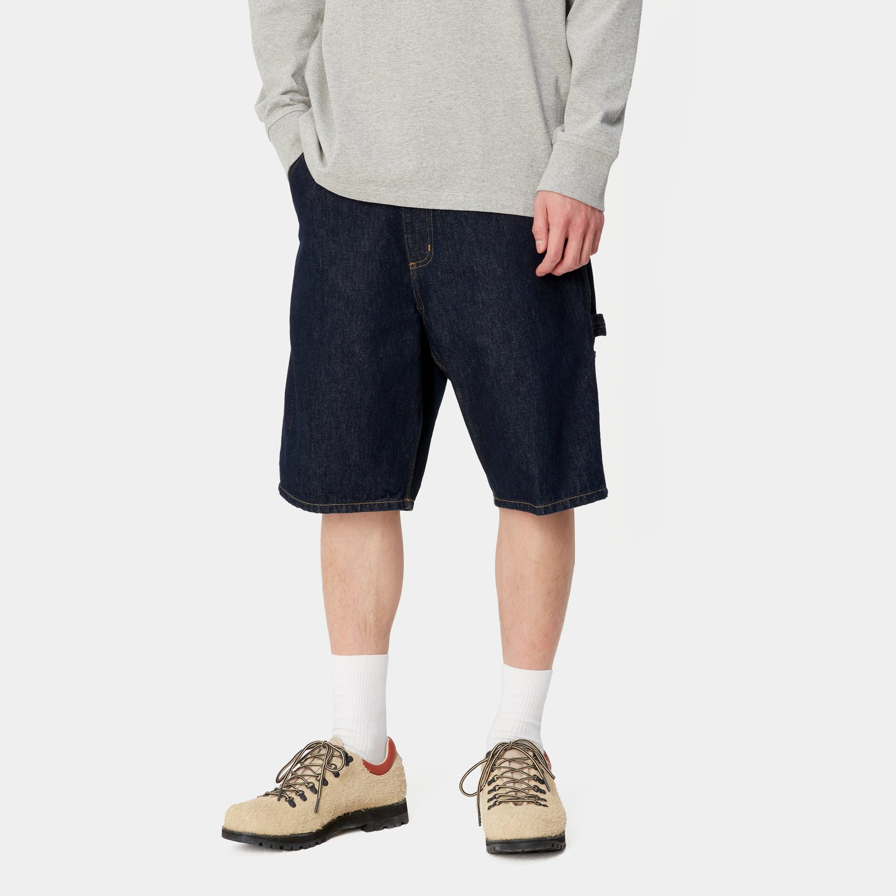 Carhartt Single Knee Short - Blue Rinsed - Stencil