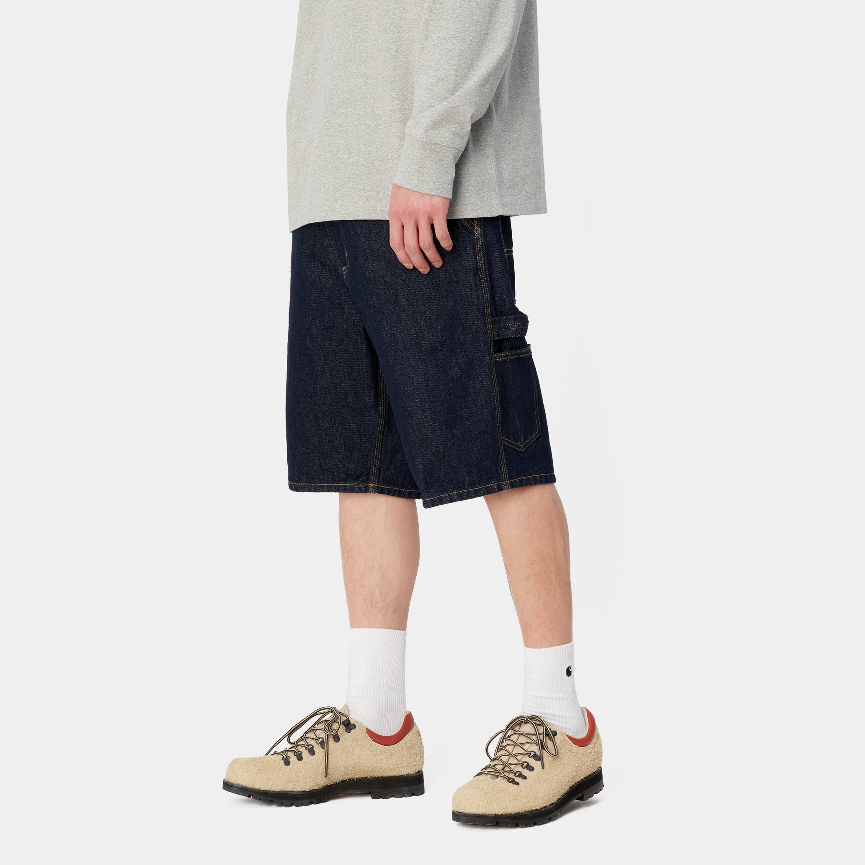 Carhartt Single Knee Short - Blue Rinsed - Stencil