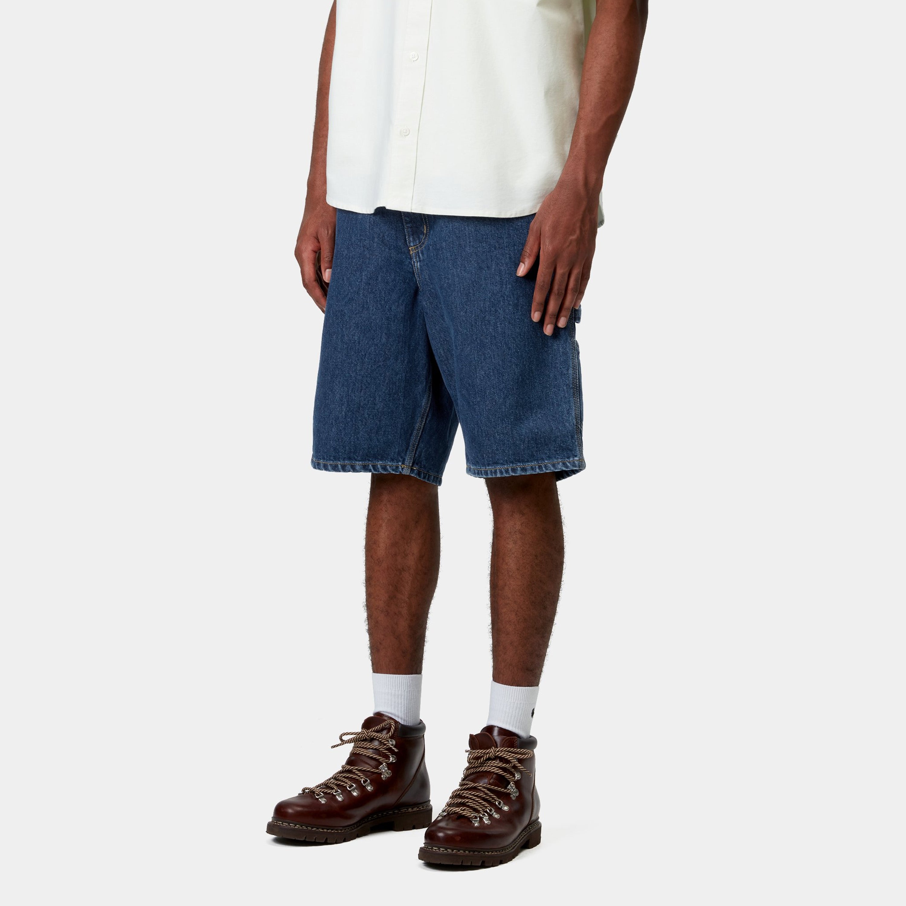 Carhartt Single Knee Short - Blue Stone Wash - Stencil