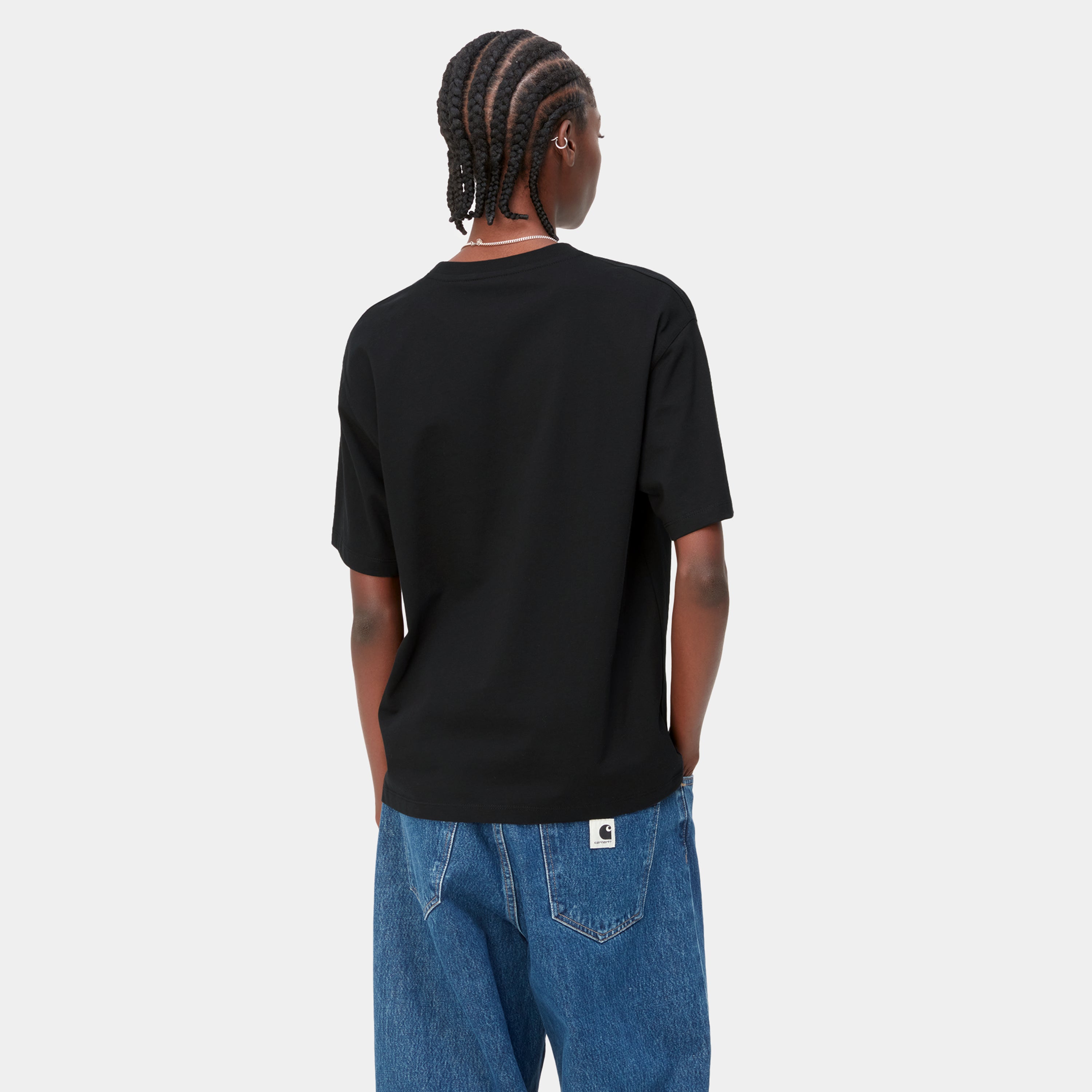Carhartt Women's S/S American Script T-Shirt - Black - Stencil