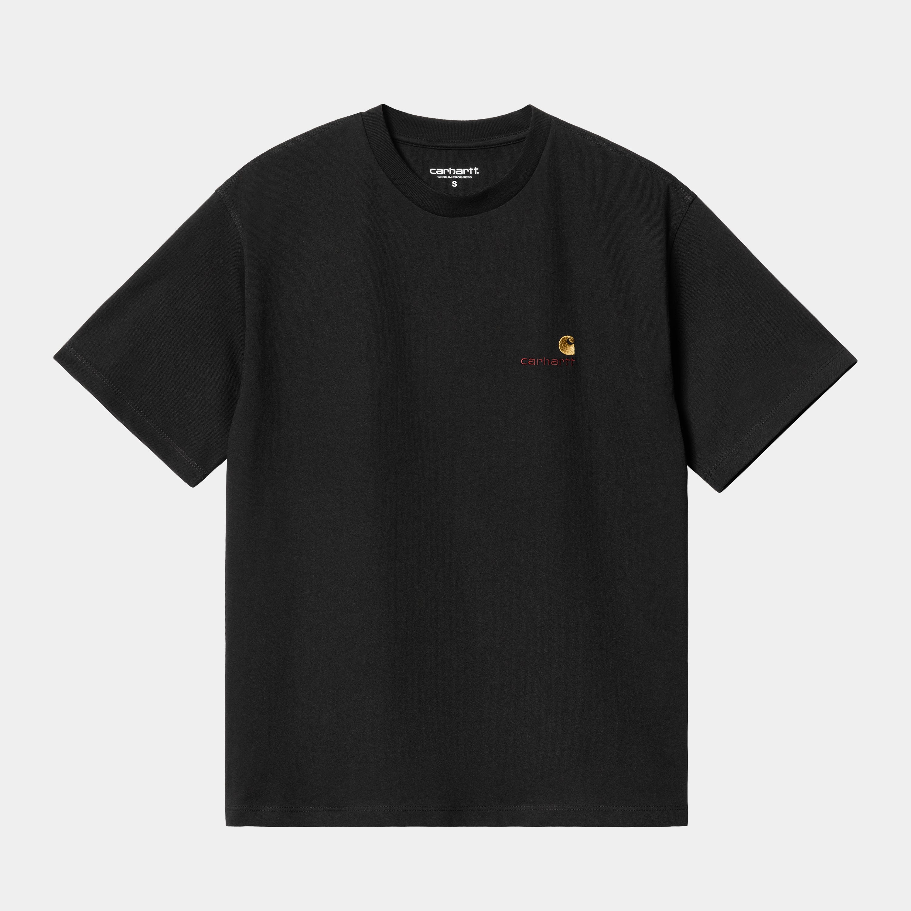 Carhartt Women's S/S American Script T-Shirt - Black - Stencil