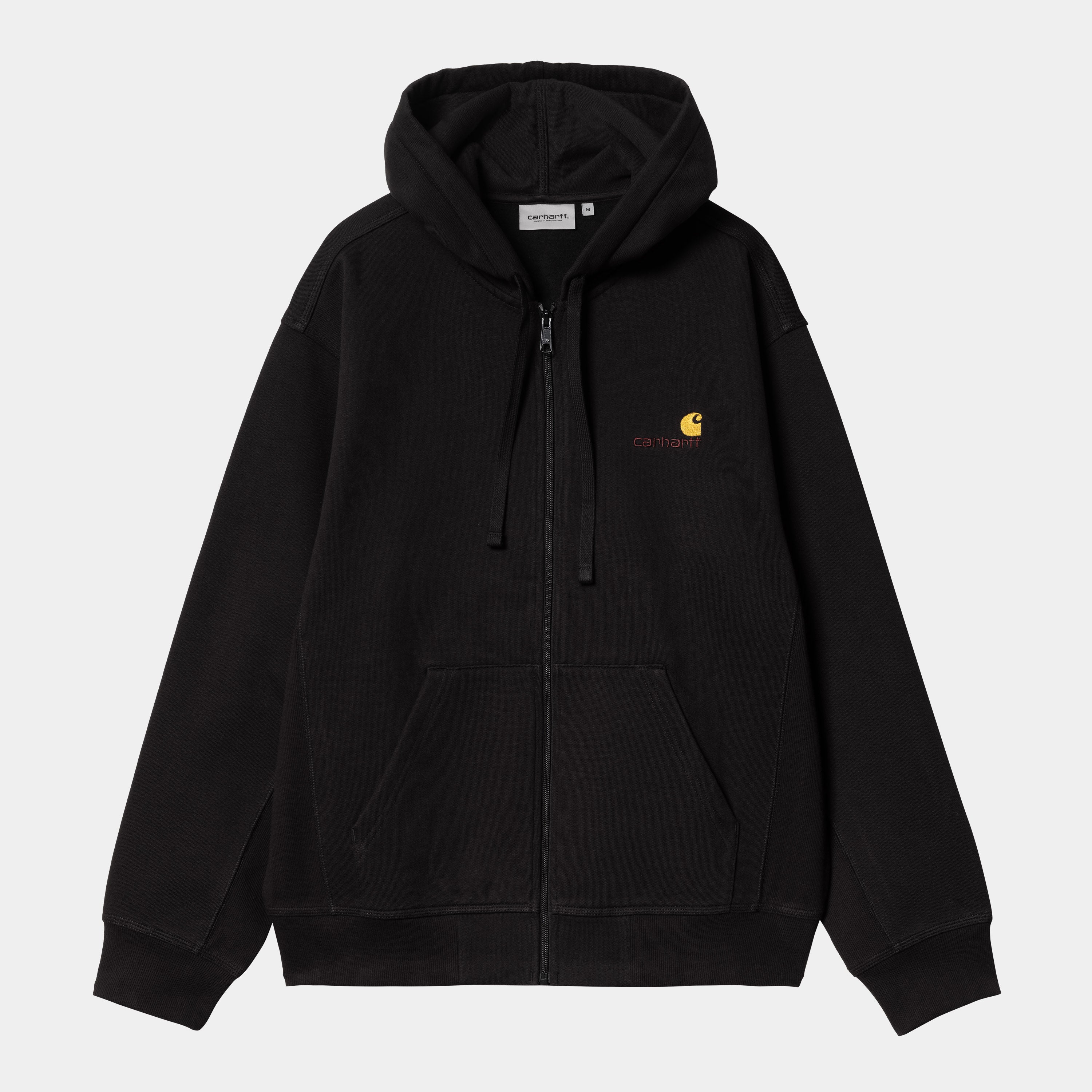 Carhartt Hooded American Script Jacket - Black - Stencil