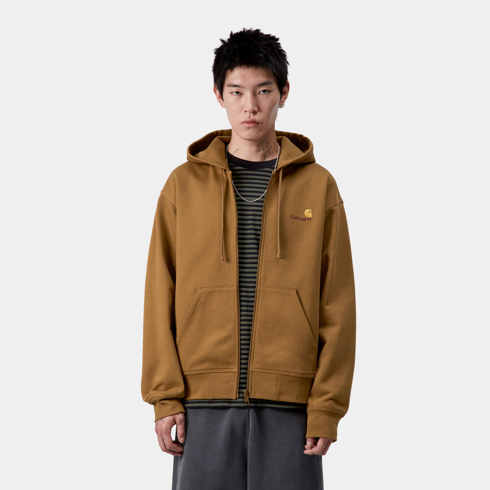Carhartt Hooded American Script Jacket - Hamilton Brown