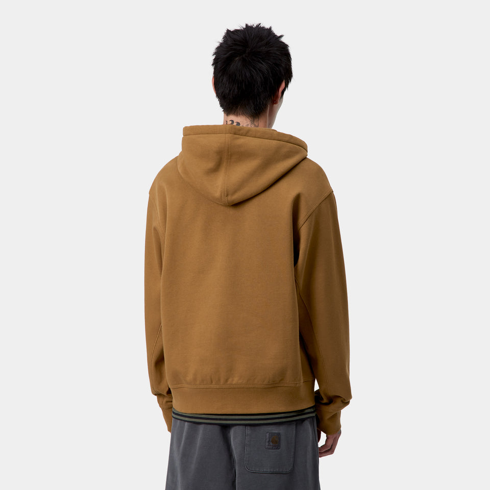 Carhartt Hooded American Script Jacket - Hamilton Brown