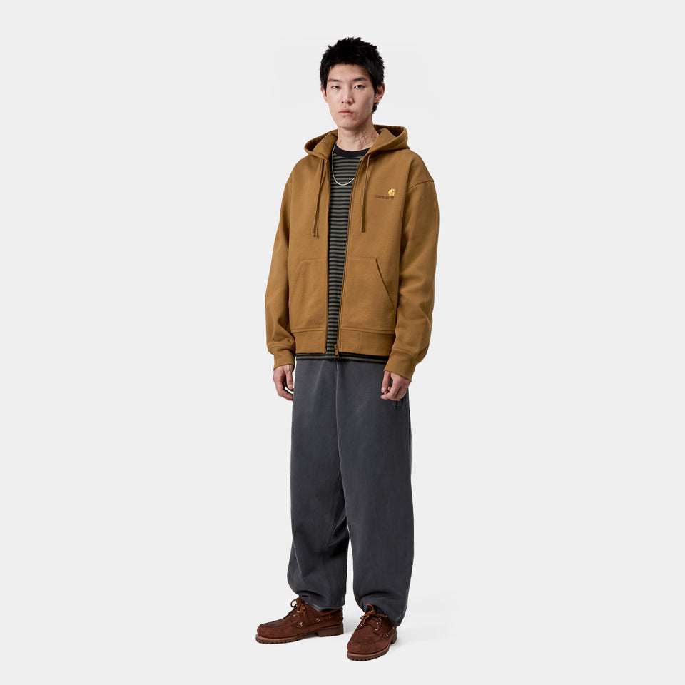Carhartt Hooded American Script Jacket - Hamilton Brown