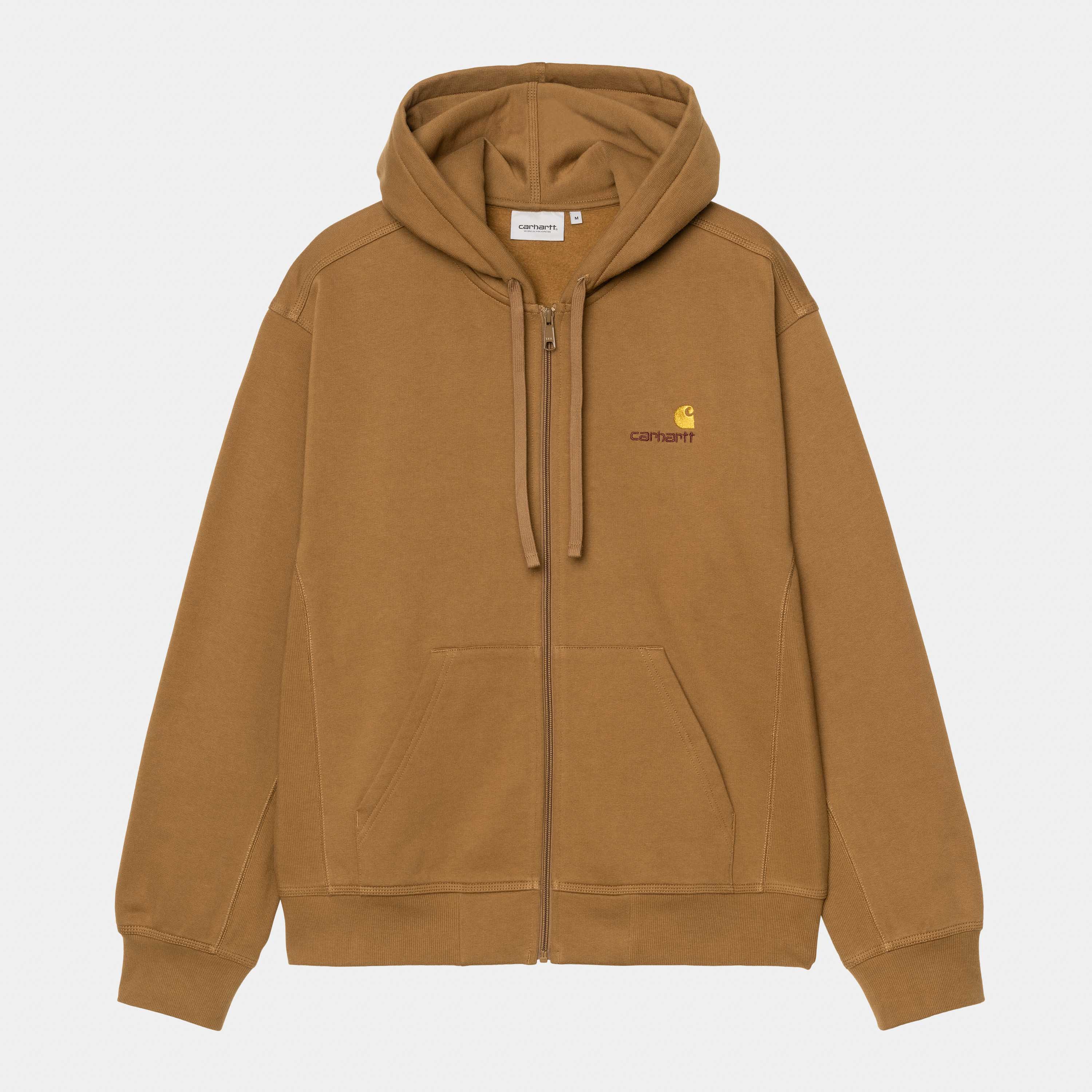 Carhartt Hooded American Script Jacket - Hamilton Brown