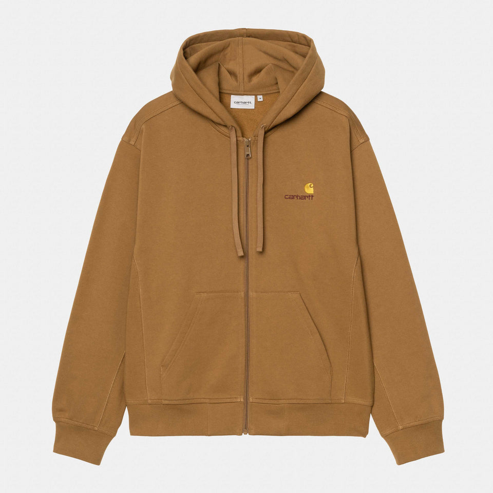 Carhartt Hooded American Script Jacket - Hamilton Brown