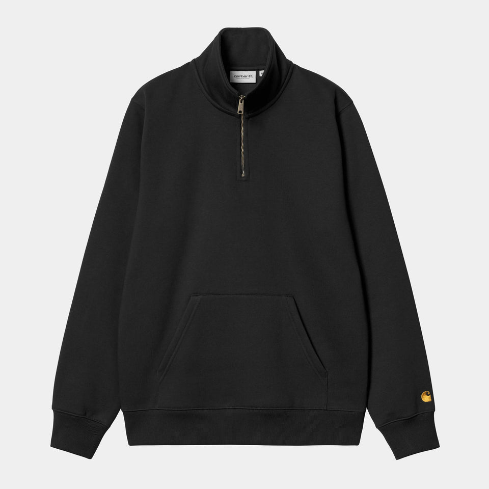 Carhartt Chase Neck Zip Sweat - Black/Gold