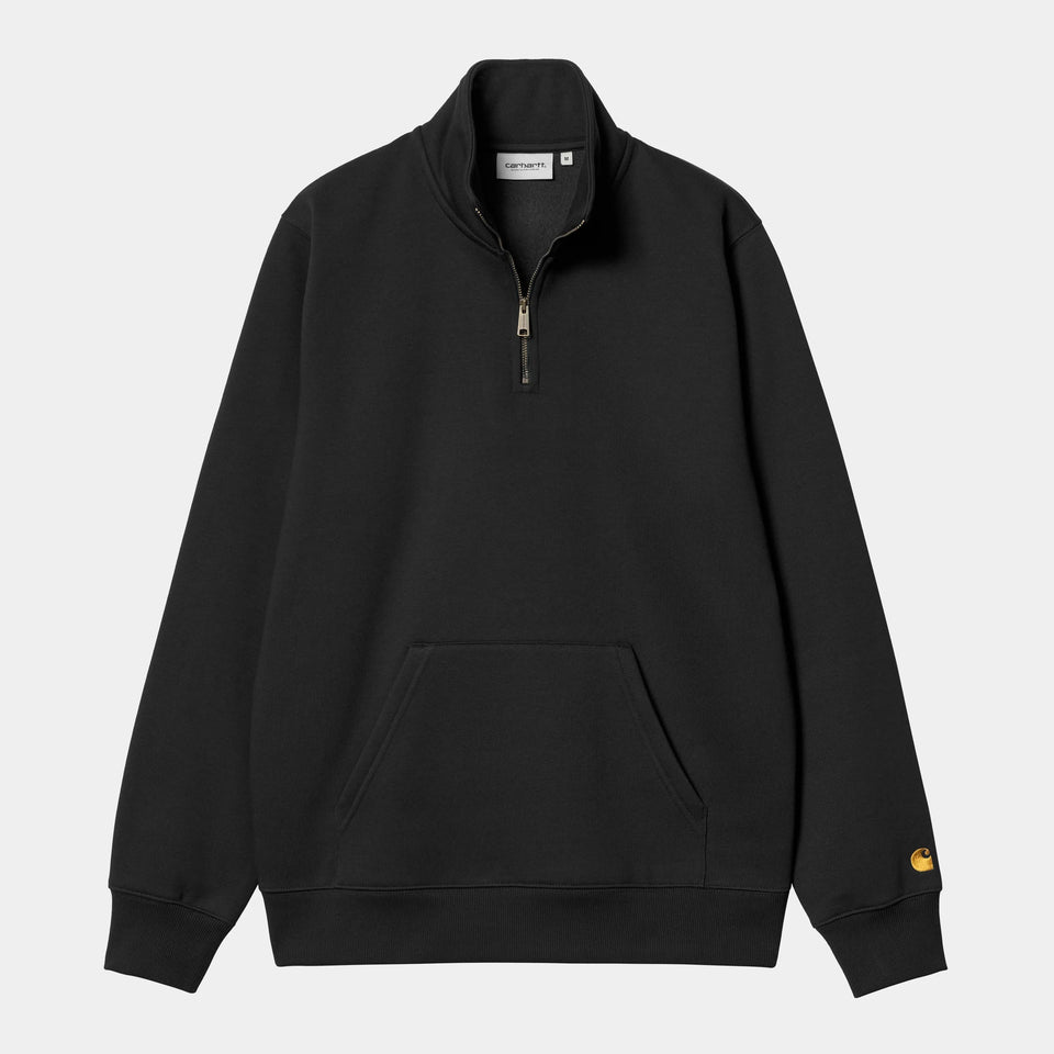 Carhartt Chase Neck Zip Sweat - Black/Gold