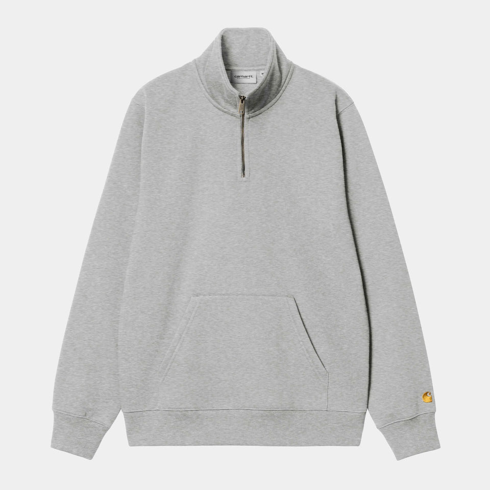 Carhartt Chase Neck Zip Sweat - Grey Heather/Gold