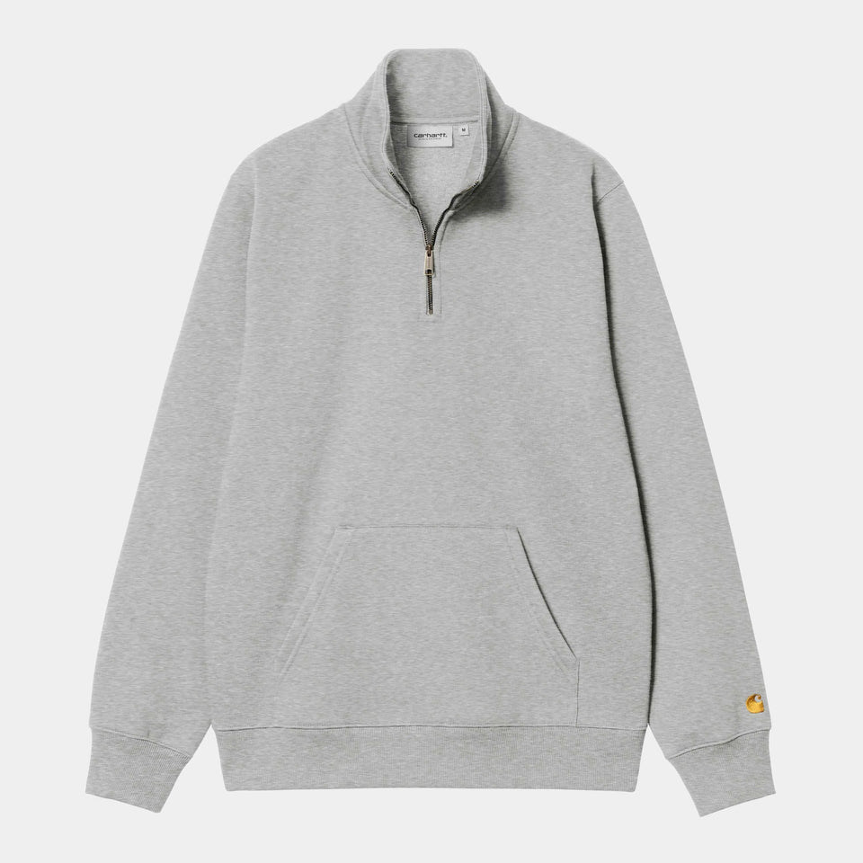 Carhartt Chase Neck Zip Sweat - Grey Heather/Gold