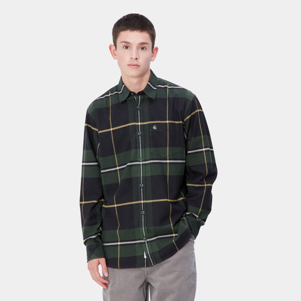 Carhartt L/S Garnett Shirt - Garnett Check, Sycamore