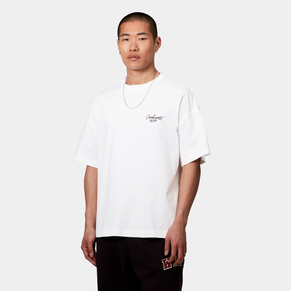 Carhartt S/S Signature Script T-Shirt - White/Black