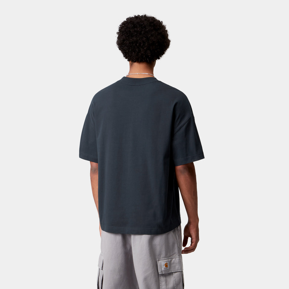 Carhartt S/S Signature Script T-Shirt - Deep Night/Glassy Pink