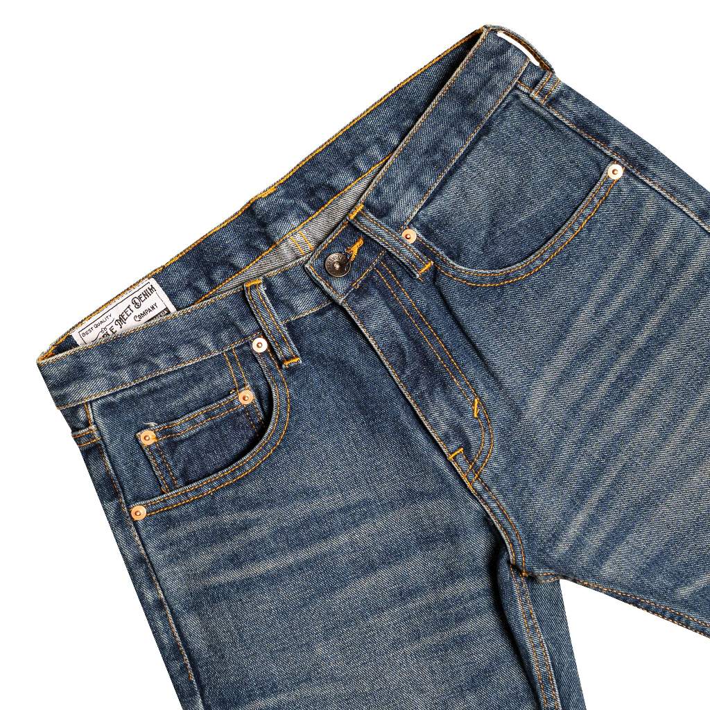 PMD & Co ARMADILLO Pre-Washed Denim 14oz Selvedge Accent Non Stretch Slim Fit - Stencil